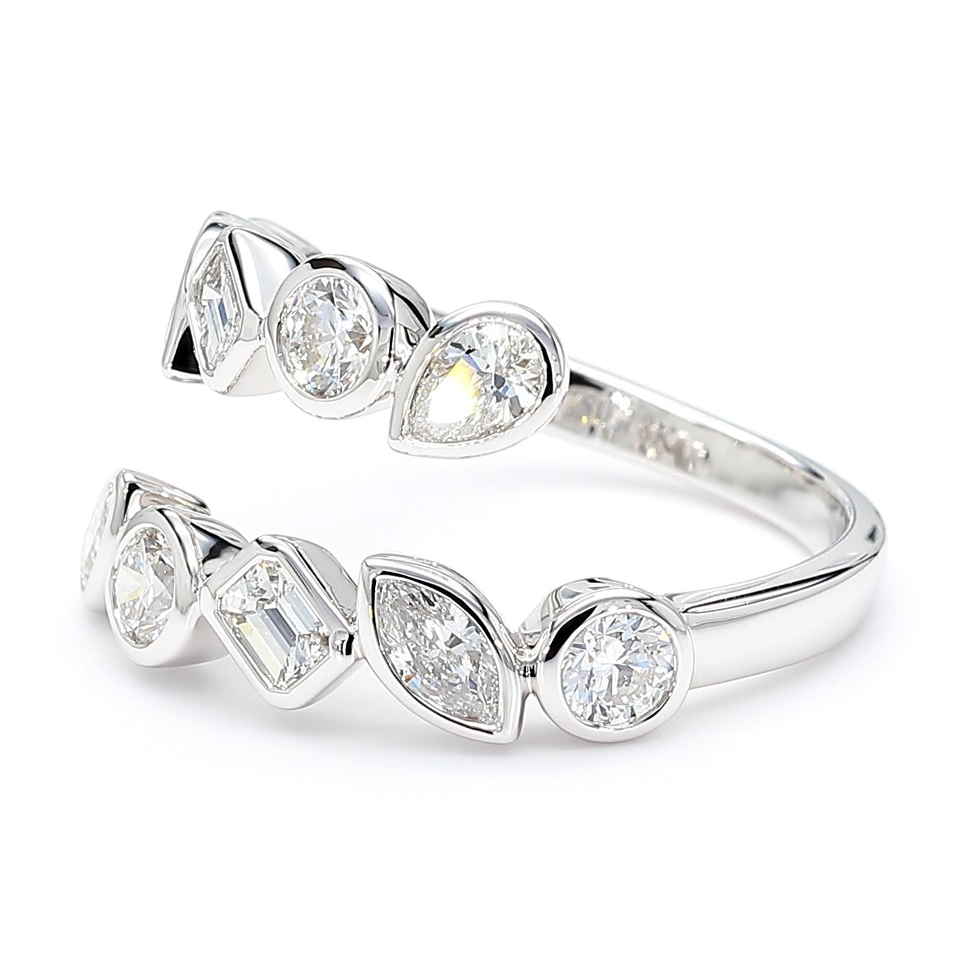 Natural White Diamond 1.51 Carat TW Gold Cocktail Ring