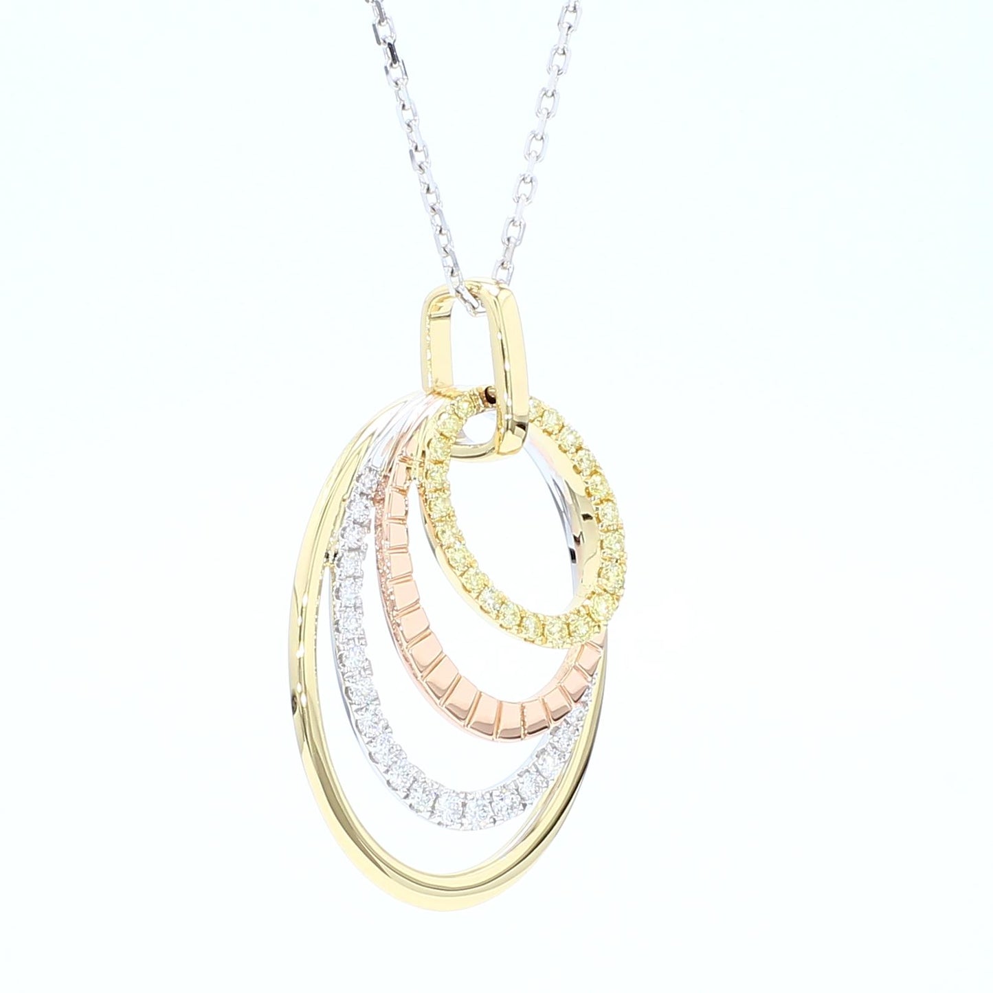 Natural Yellow Round Diamond .28 Carat TW Gold Drop Pendant