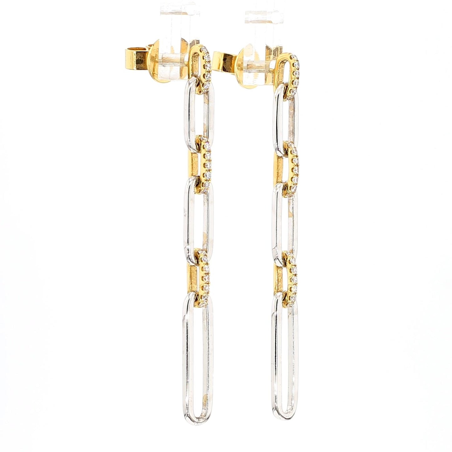Natural White Round Diamond 0.21 Carat TW Gold Earrings