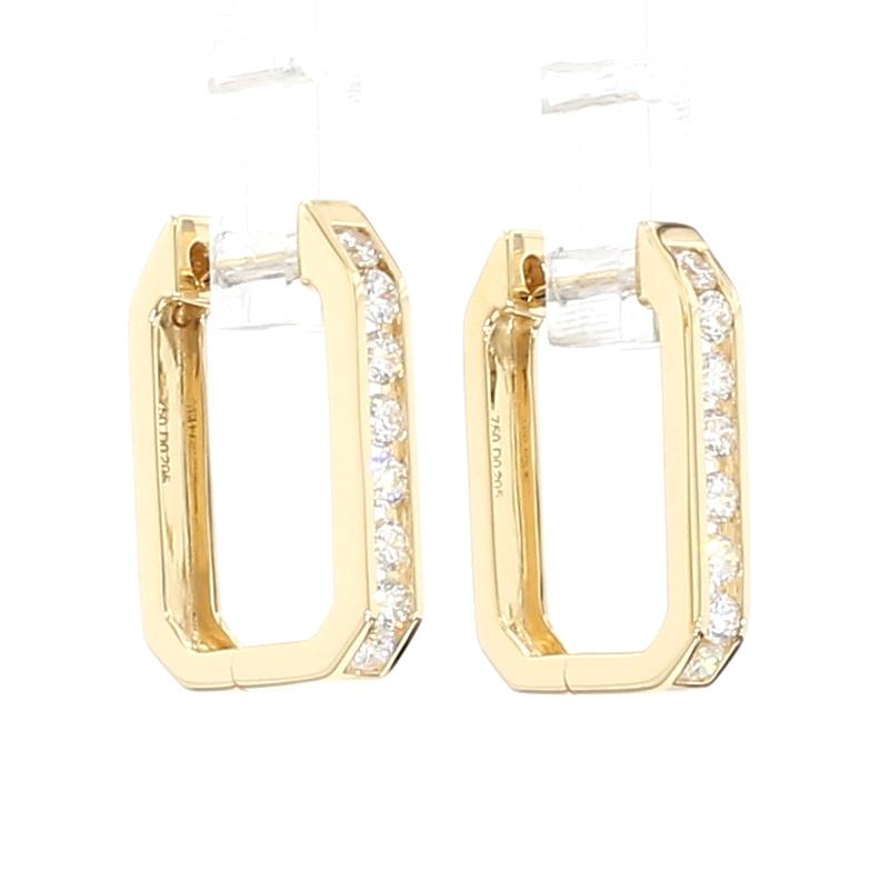 Natural White Round Diamond 0.41 Carat TW Gold Earrings