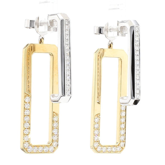 Natural White Round Diamond 0.90 Carat TW Gold Earrings