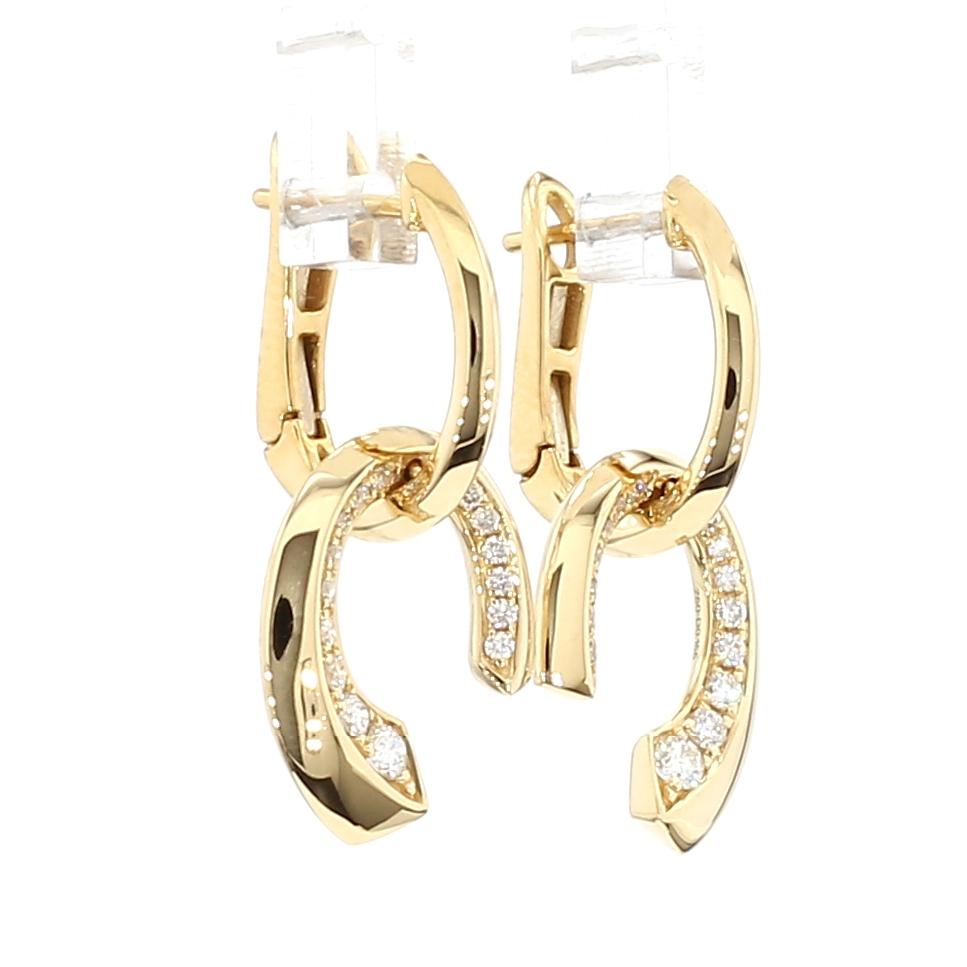 Natural White Round Diamond 0.31 Carat TW Gold Earrings
