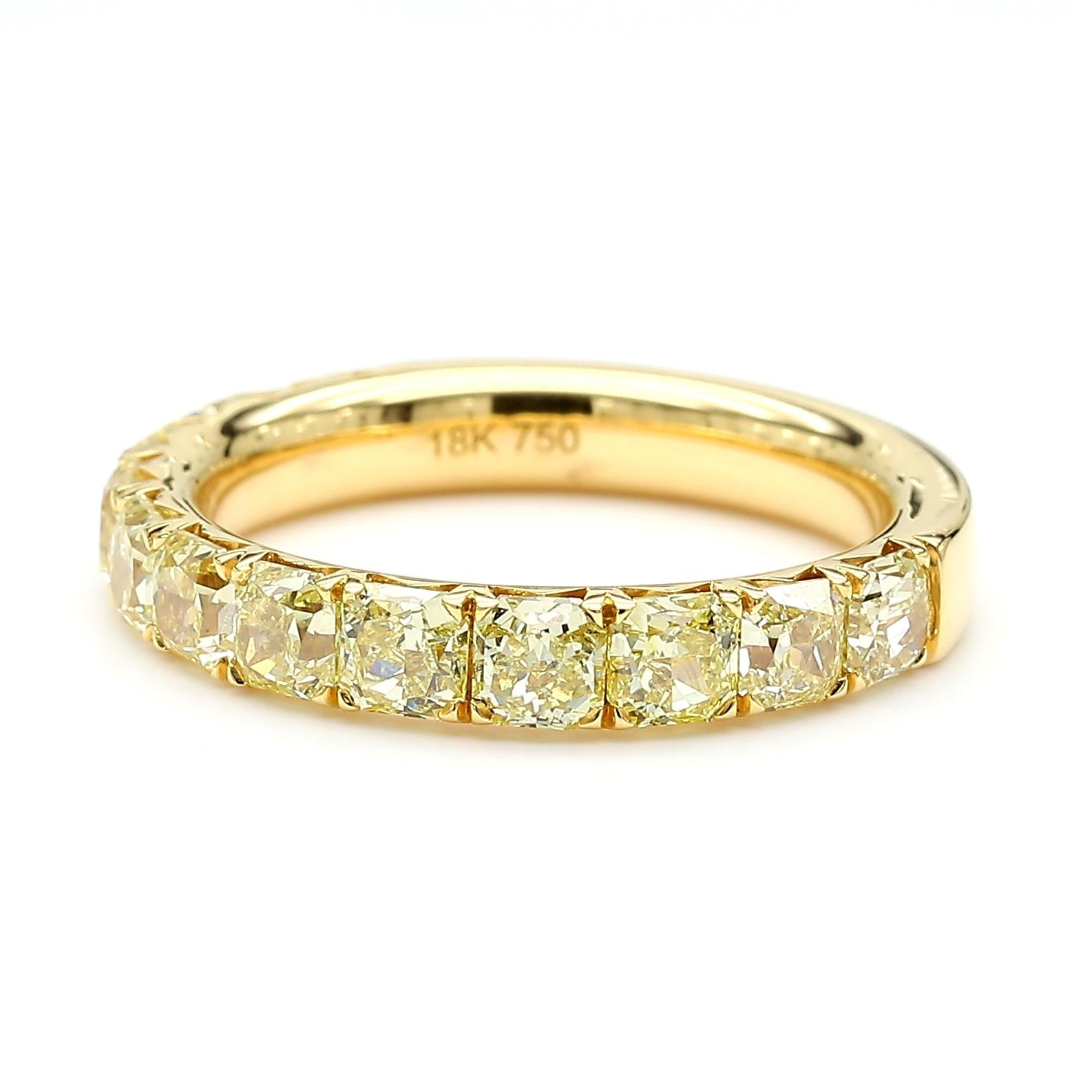 Natural Radiant Diamond 2.21 Carat TW Wedding Band