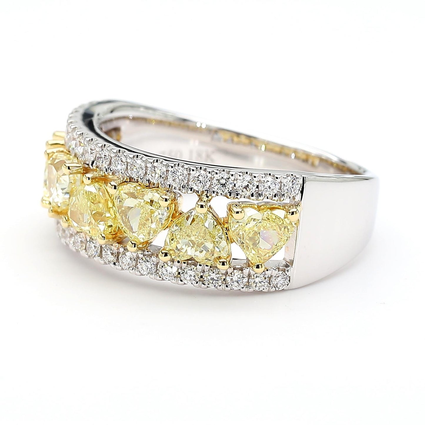 Natural Yellow Heart Diamond 2.01 Carat TW Gold Cocktail Ring