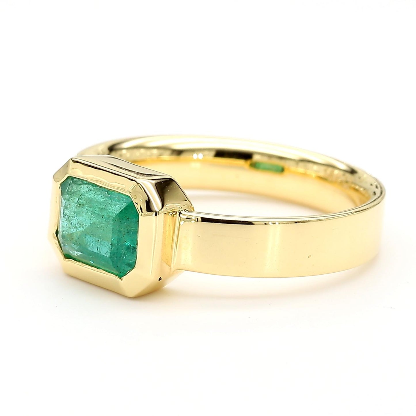 Natural Emerald 1.41 Carat TW Yellow Gold Cocktail Ring