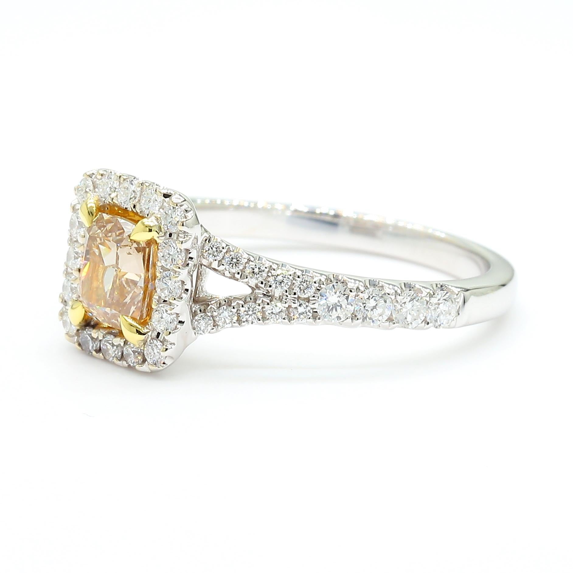 GIA Certified Natural Yellow Brown Diamond 1.04 Carat TW Gold Cocktail Ring