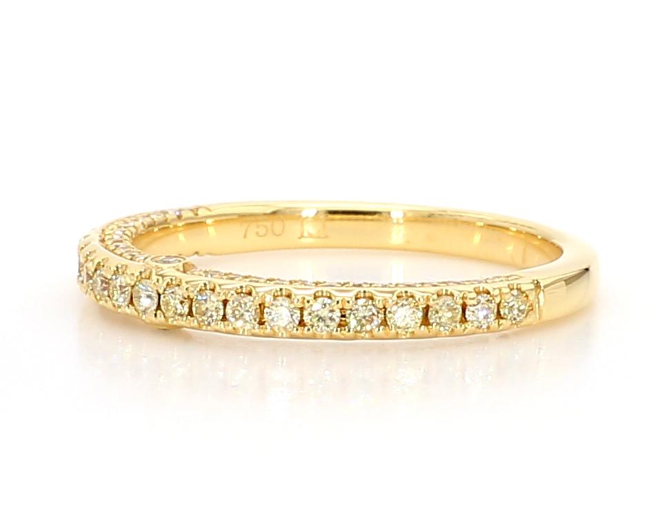 Natural Yellow Round Diamond .39 Carat TW Yellow Gold Wedding Band