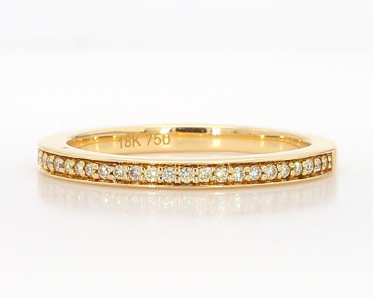 Natural Yellow Round Diamond .16 Carat TW Yellow Gold Eternity Band