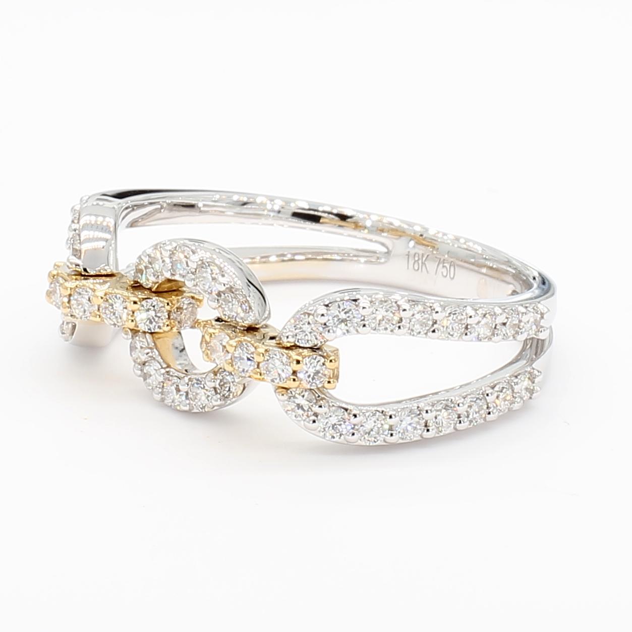 Natural White Round Diamond .60 Carat TW Gold Cocktail Band