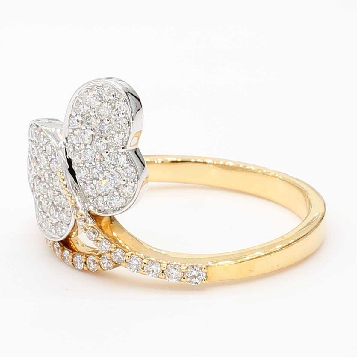 Natural White Round Diamond .50 Carat TW Gold Cocktail Ring