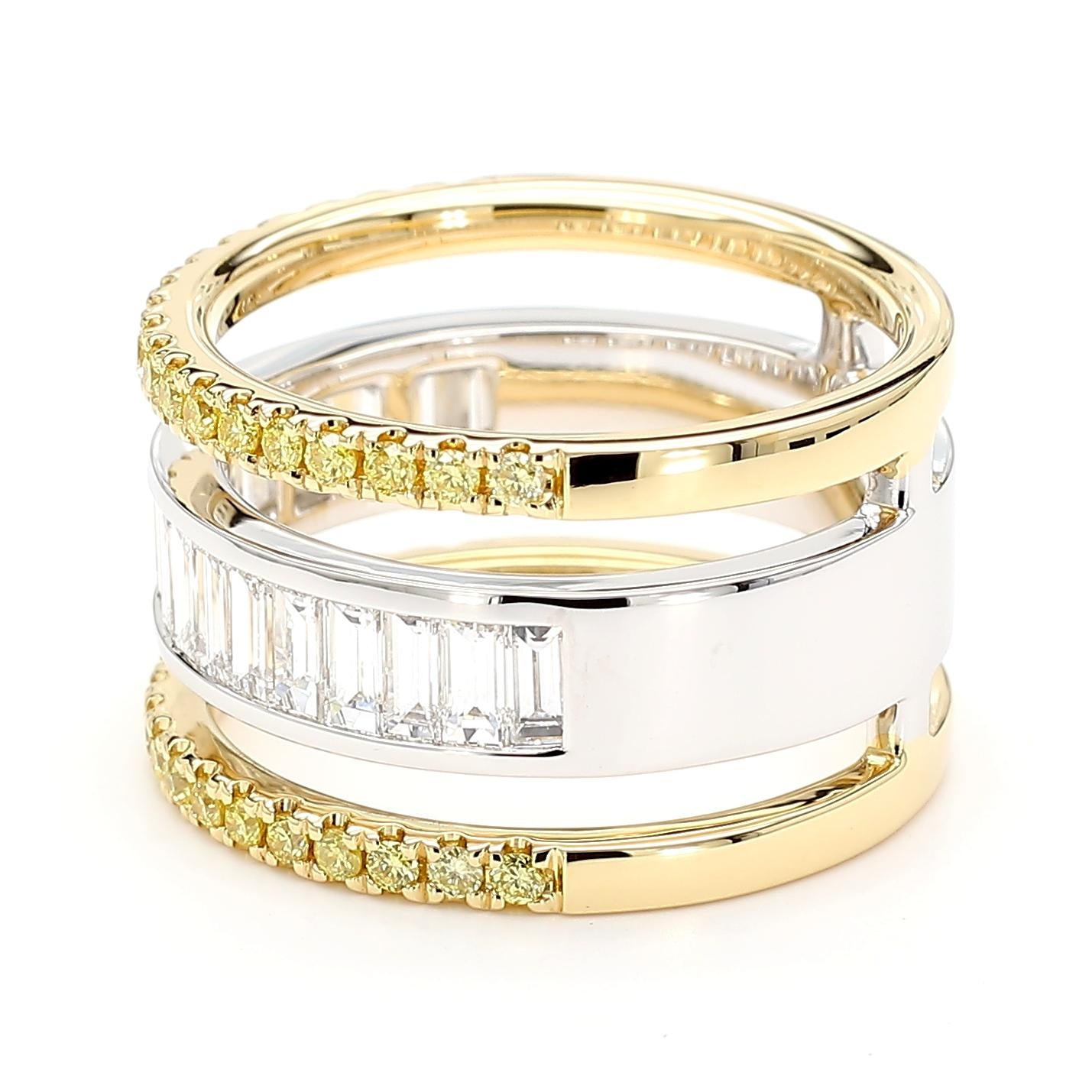 Natural White Baguette Diamond 1.71 Carat TW White Gold Cocktail Ring