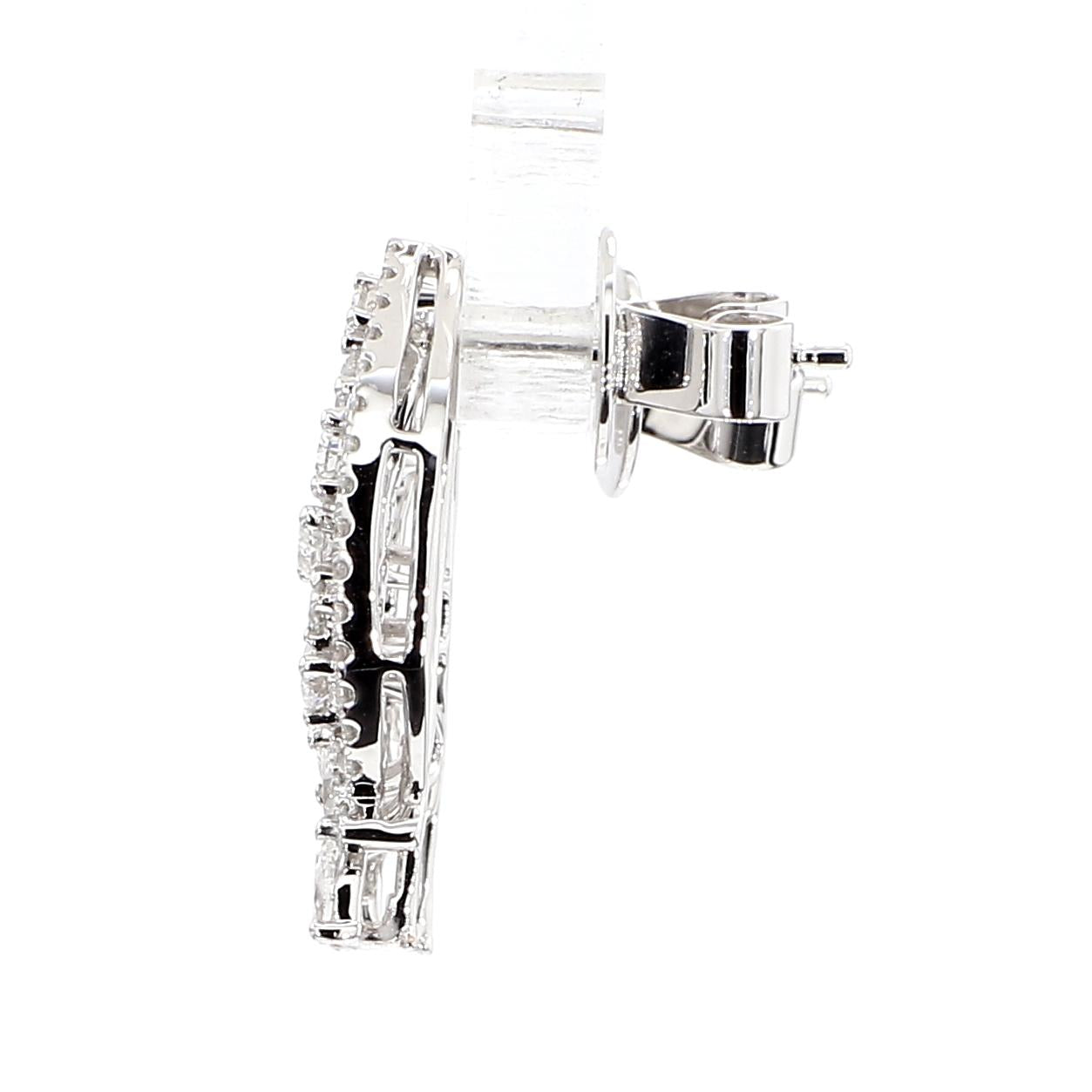 Natural White Marquise Diamond 0.99 Carat TW White Gold Marquise Earrings