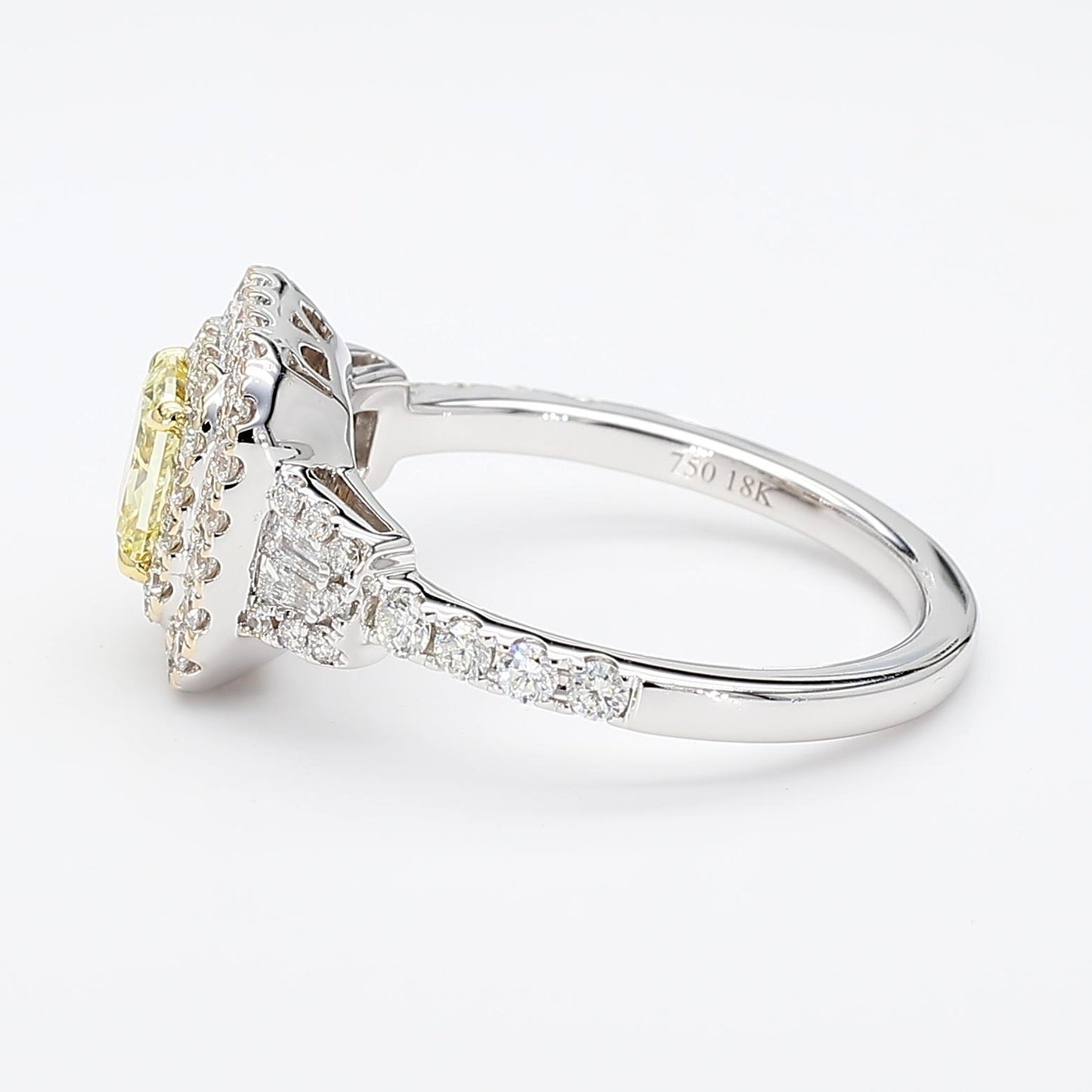GIA Certified Fancy Yellow Radiant Diamond 1.21 Carat TW Gold Cocktail Ring
