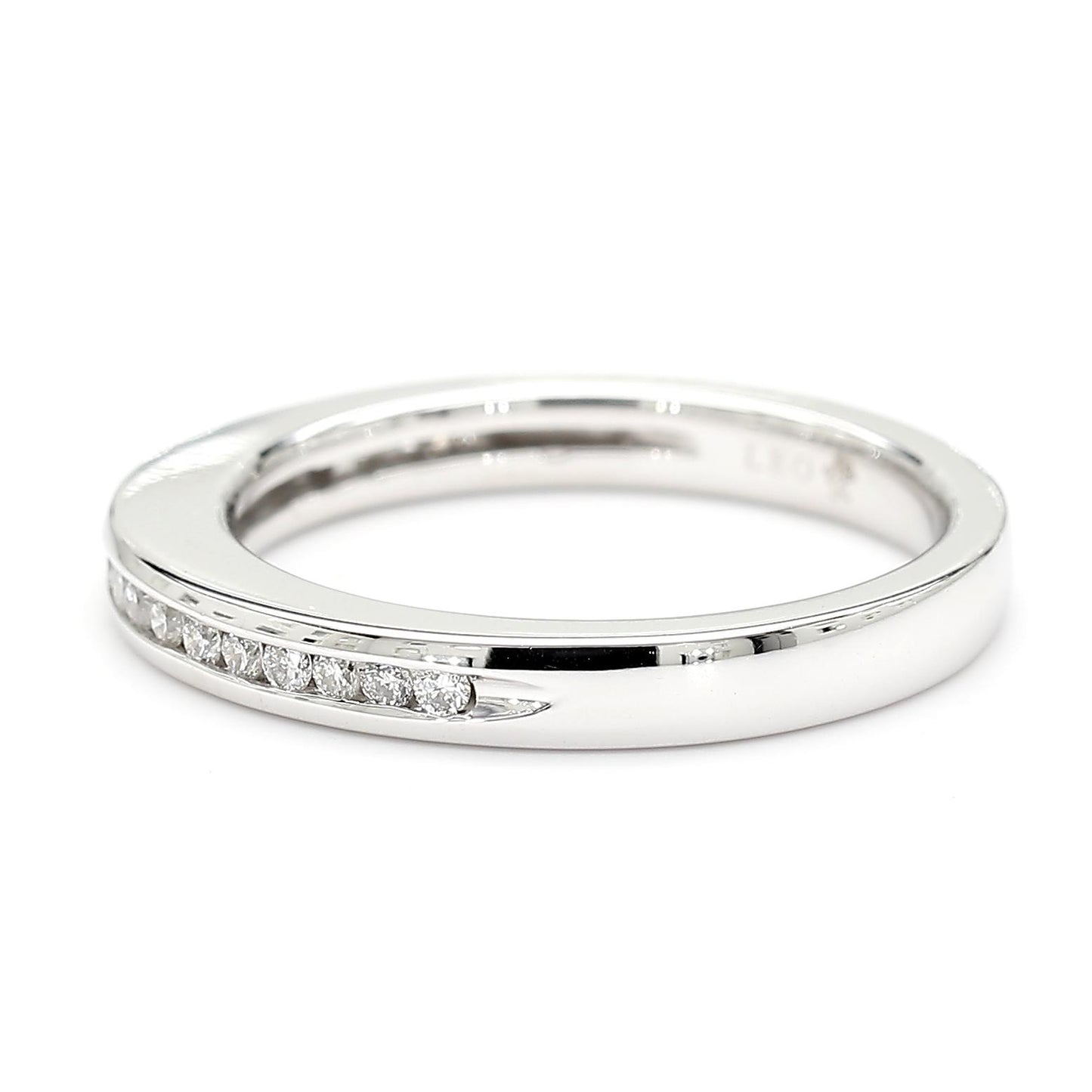 Natural White Round Diamond 0.19 Carat TW White Gold Wedding Band