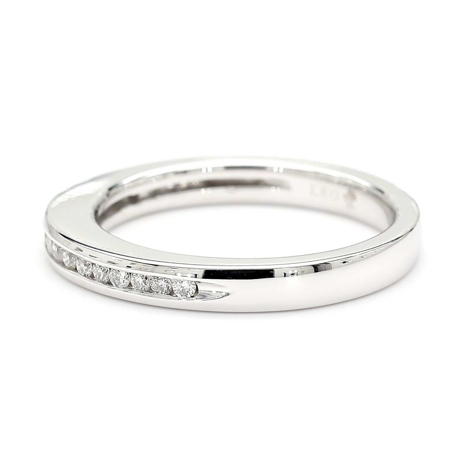 Natural White Round Diamond 0.19 Carat TW White Gold Wedding Band