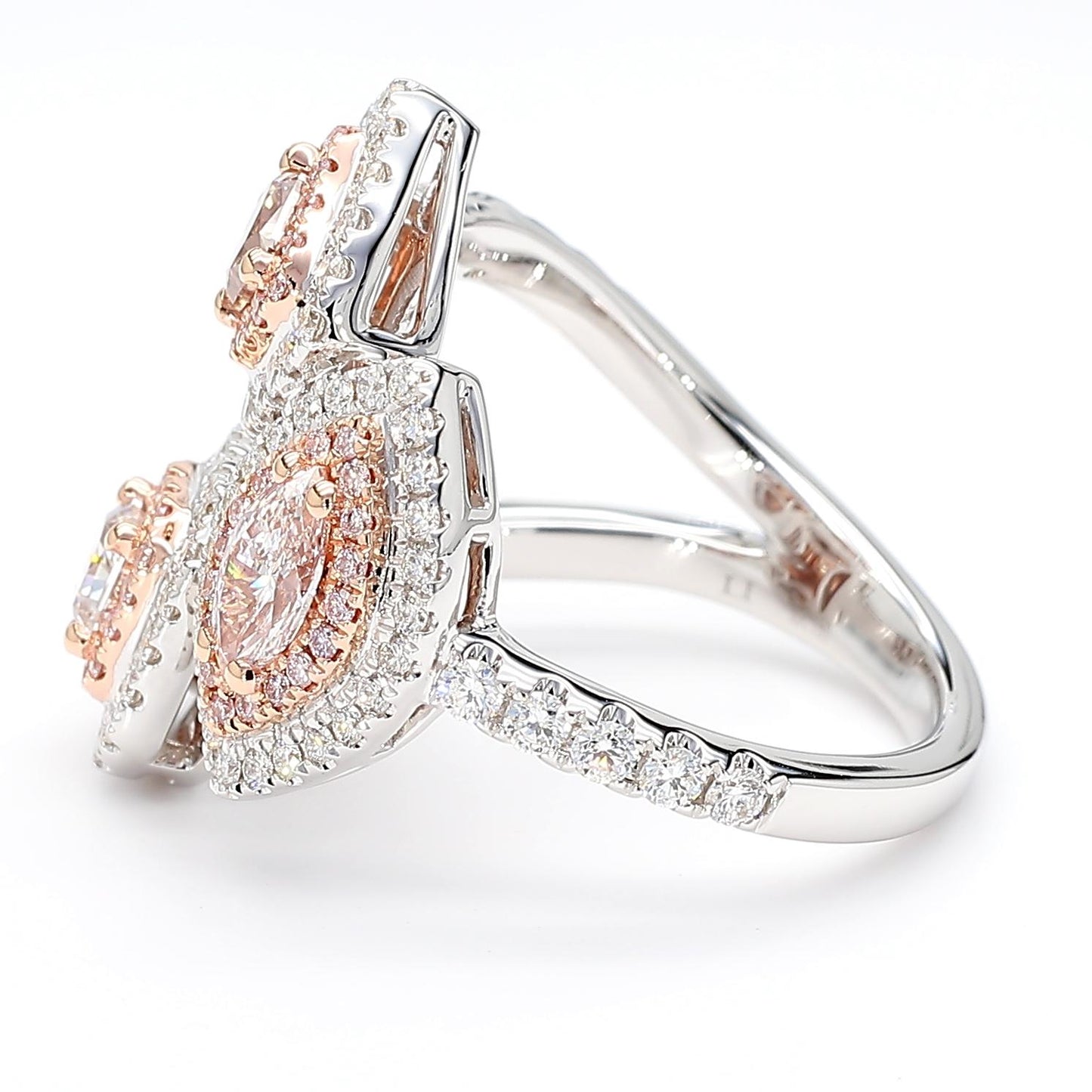 GIA Certified Fancy Pinkish Brown Diamond 1.66 Carat TW Gold Cocktail Ring