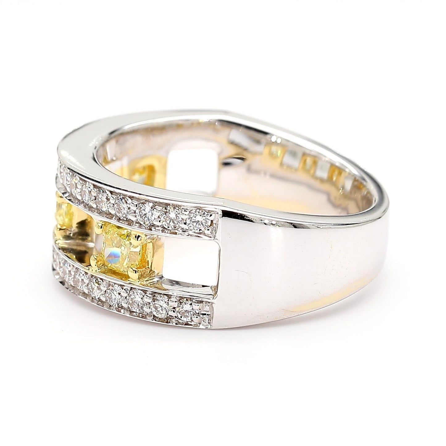 Natural Yellow Radiant Diamond 1.01 Carat TW Gold Cocktail Ring