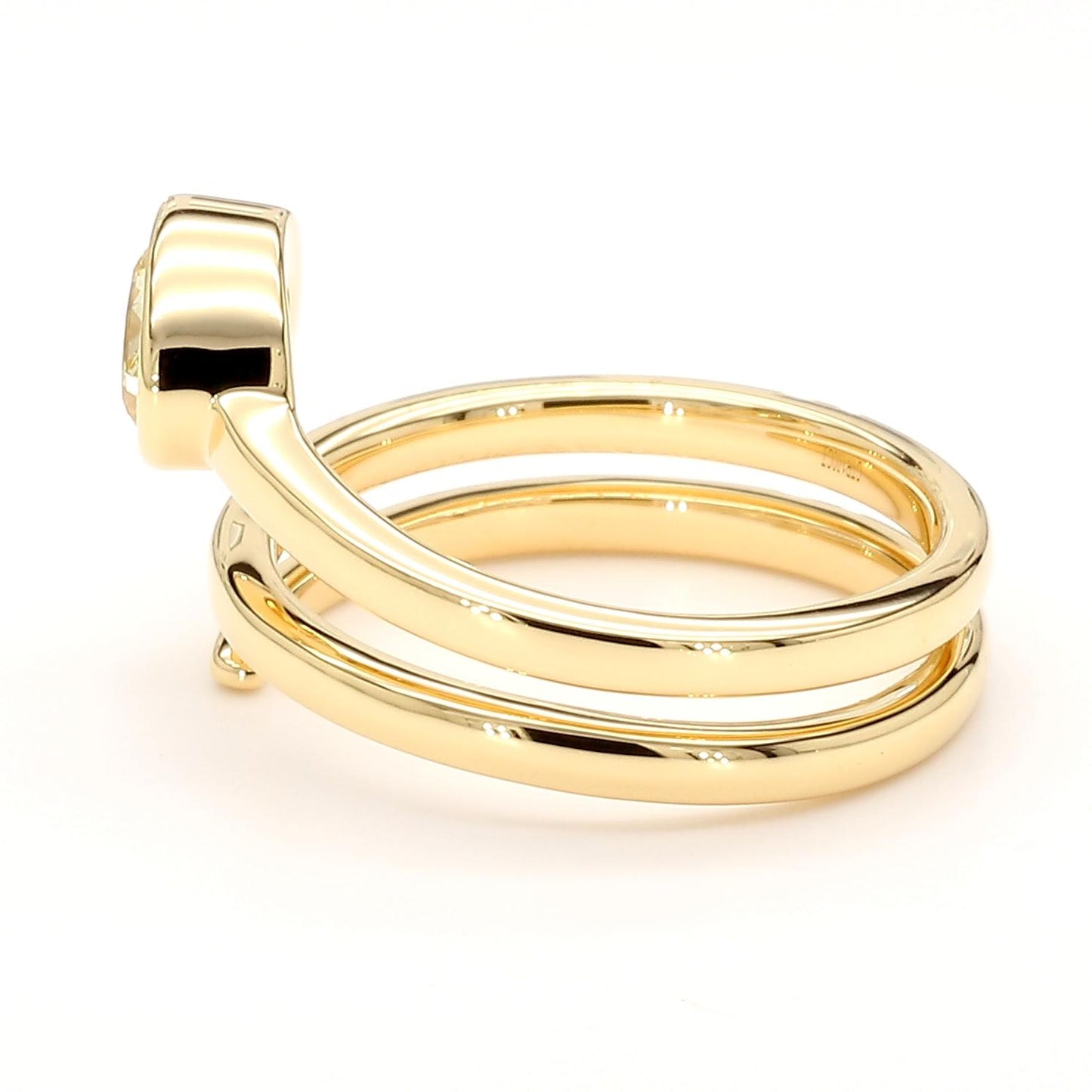 GIA Certified Fancy Yellow Oval Diamond 1.00 Carat TW Gold Cocktail Ring