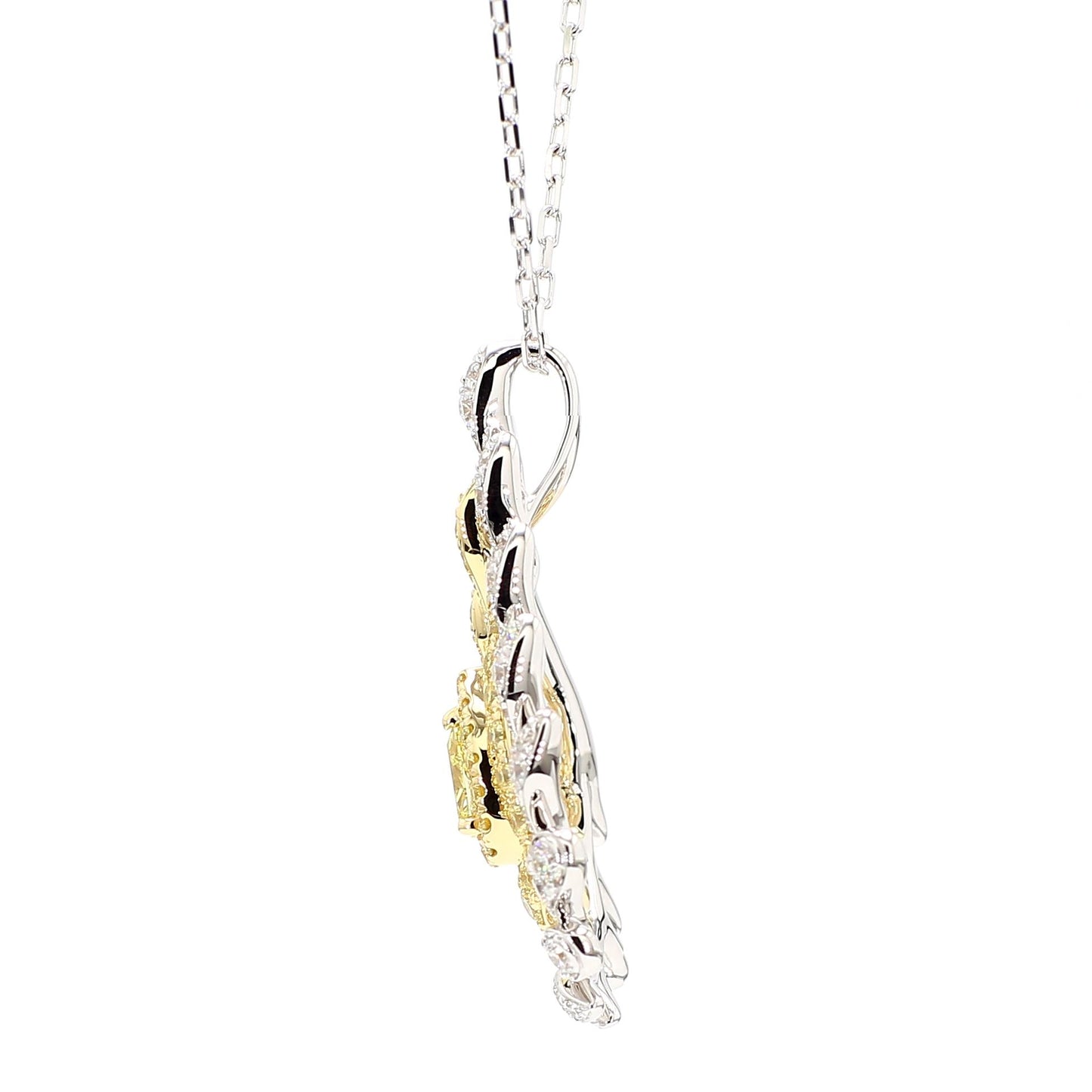 Natural Yellow Pear Diamond 1.28 Carat TW Gold Drop Pendant