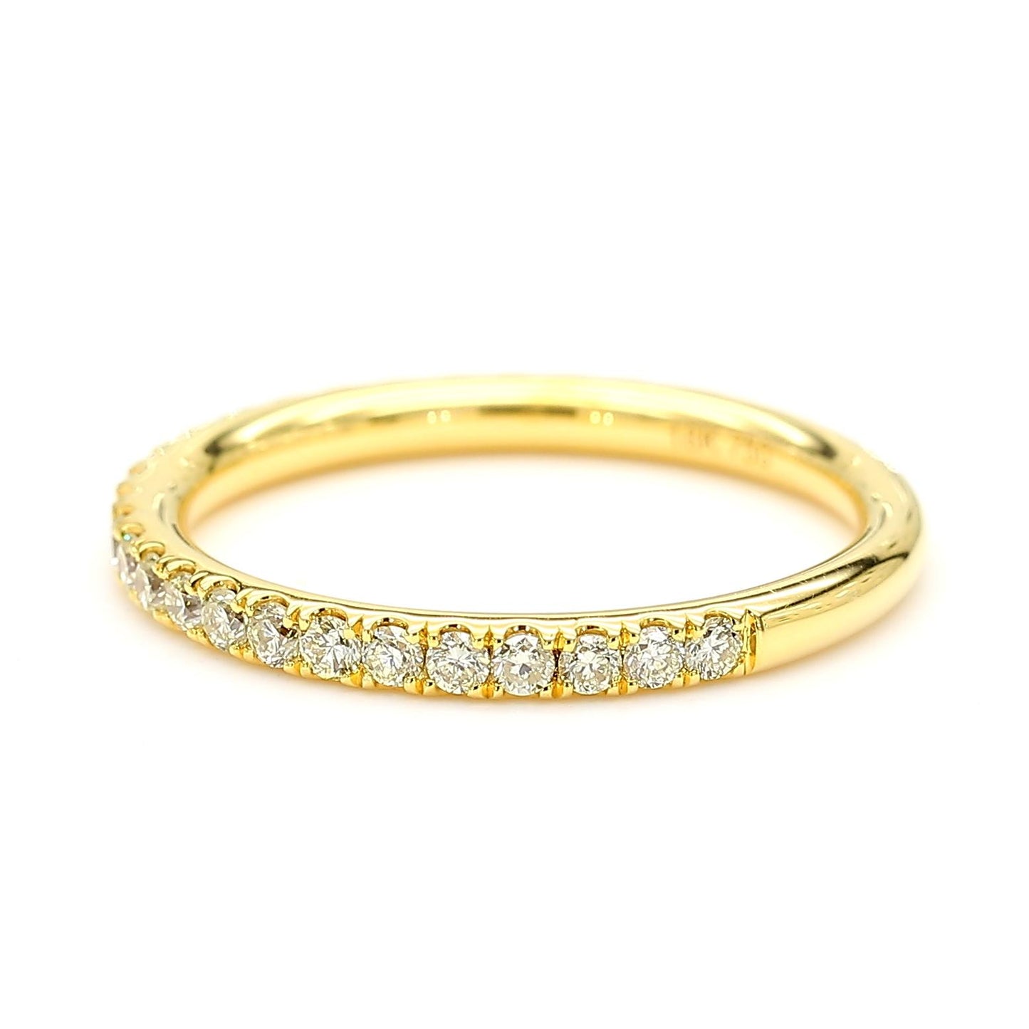 Natural Yellow Round Diamond .42 Carat TW Yellow Gold Wedding Band