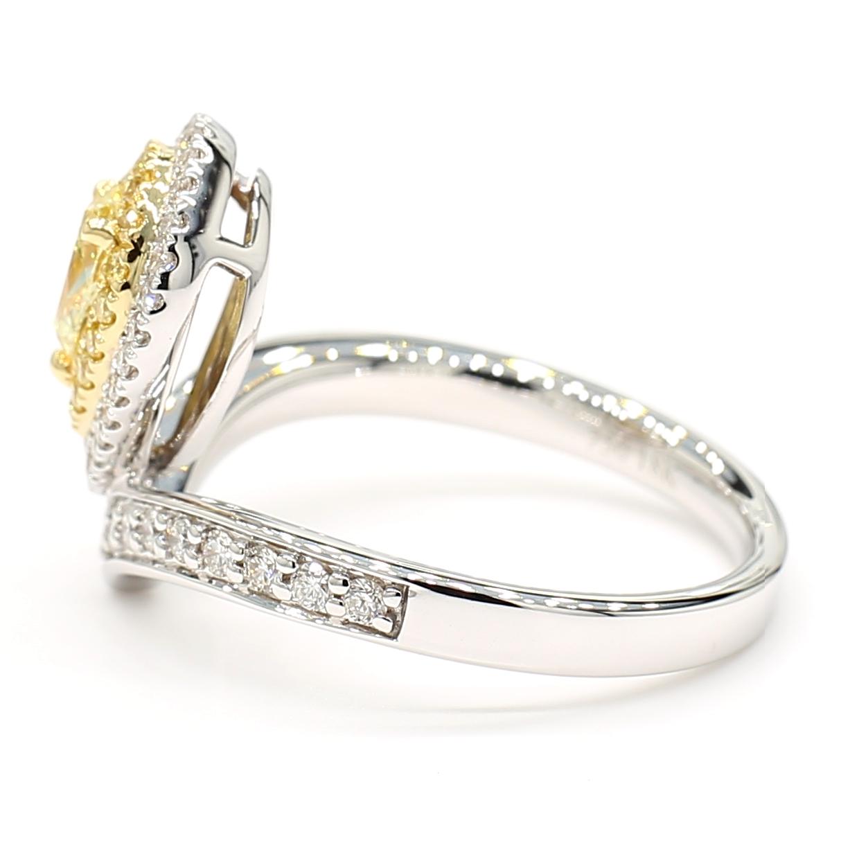 Natural Yellow Pear Diamond 0.79 Carat Tw Gold Cocktail Ring