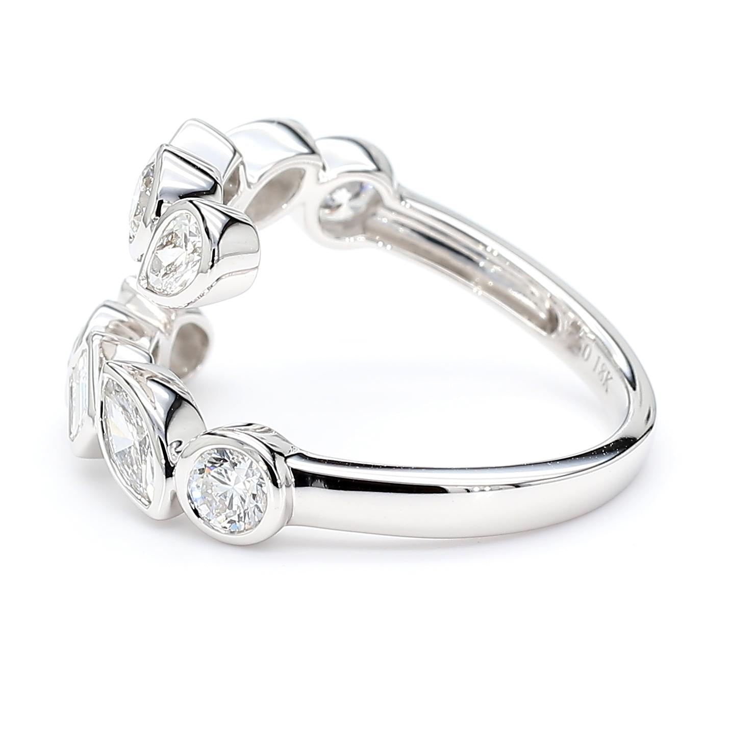 Natural White Diamond 1.51 Carat TW Gold Cocktail Ring