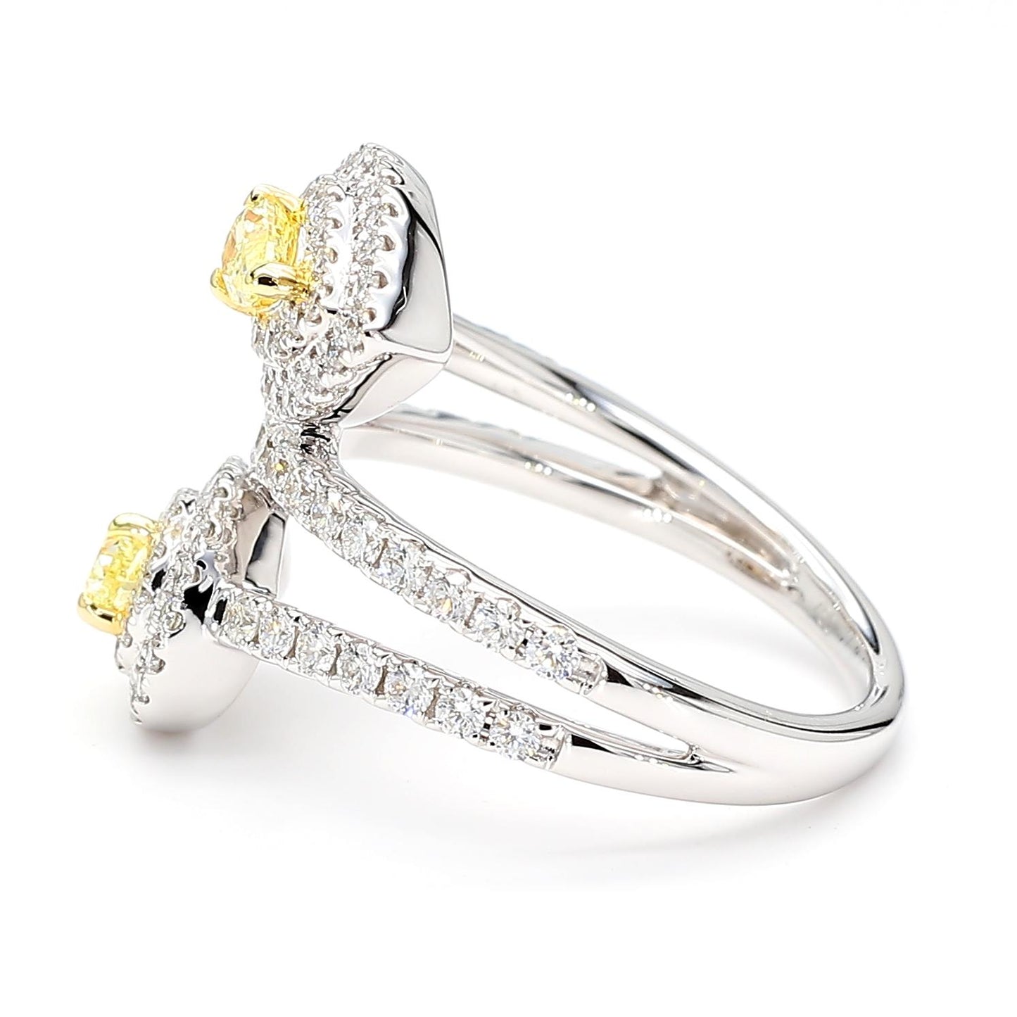 Natural Yellow Pear Diamond 1.21 Carat Tw Gold Cocktail Ring