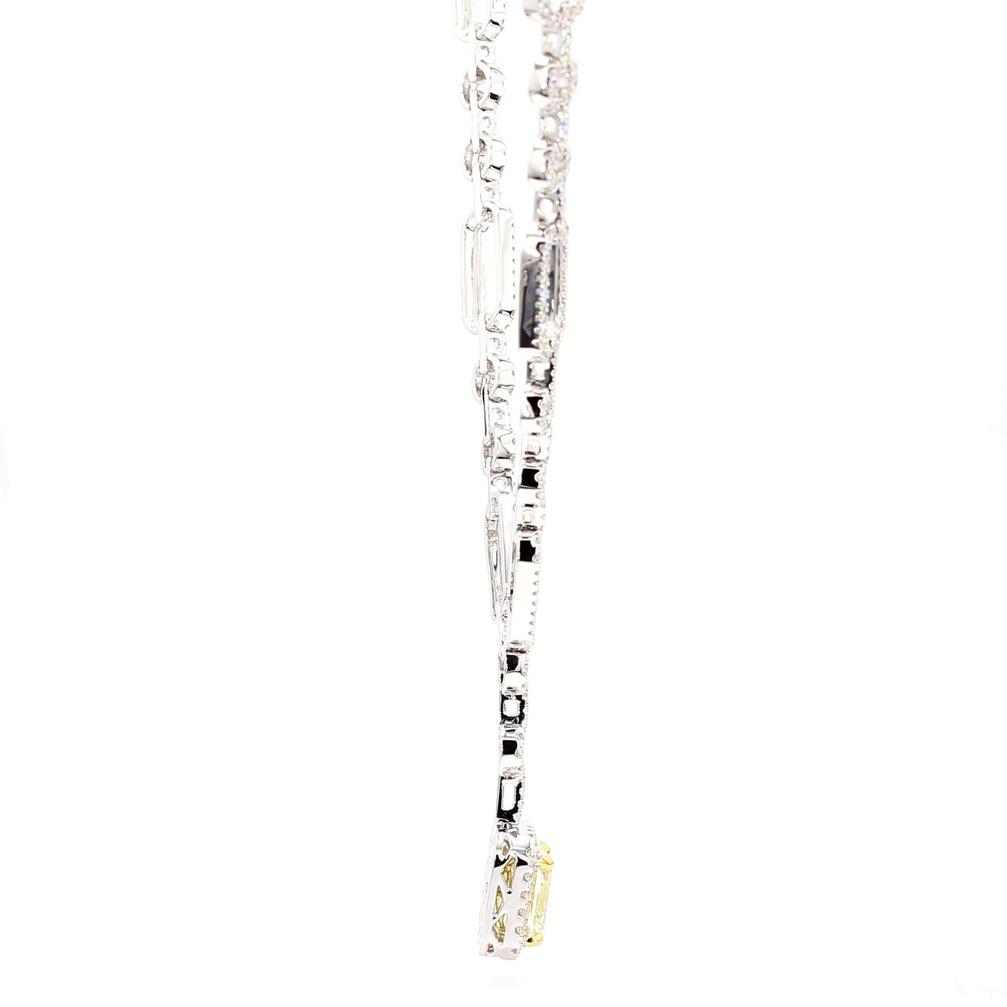 GIA Certified Natural Yellow Radiant Diamond 7.91 Carat TW Gold Drop Necklace