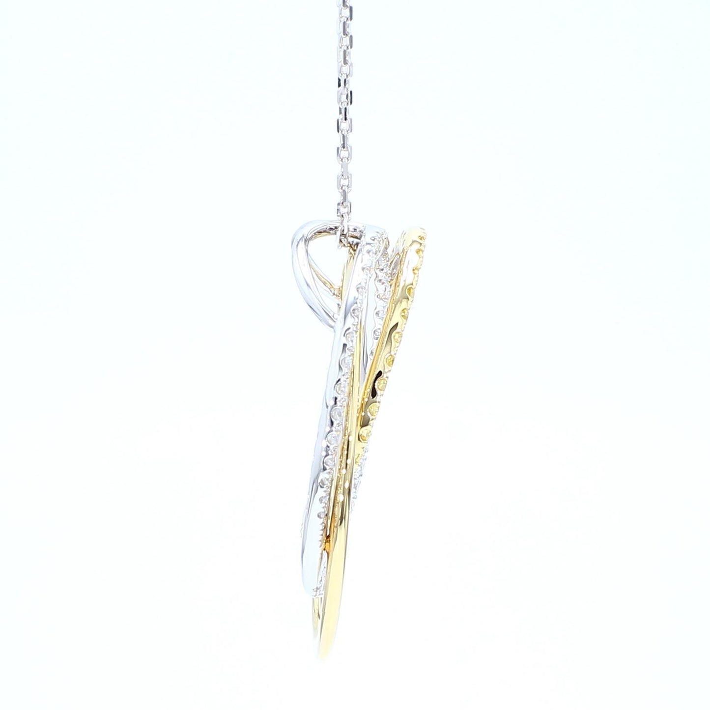 Natural Yellow Round Diamond .70 Carat TW Gold Drop Pendant