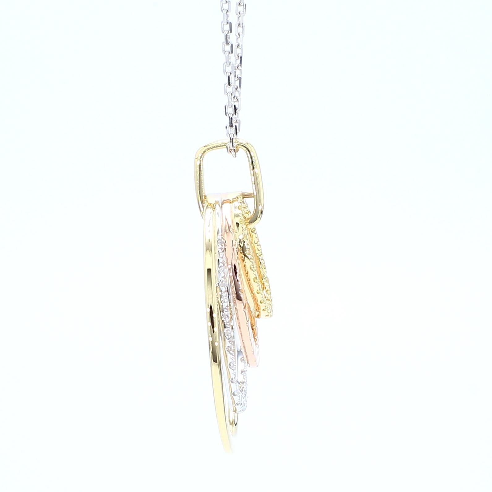 Natural Yellow Round Diamond .28 Carat TW Gold Drop Pendant