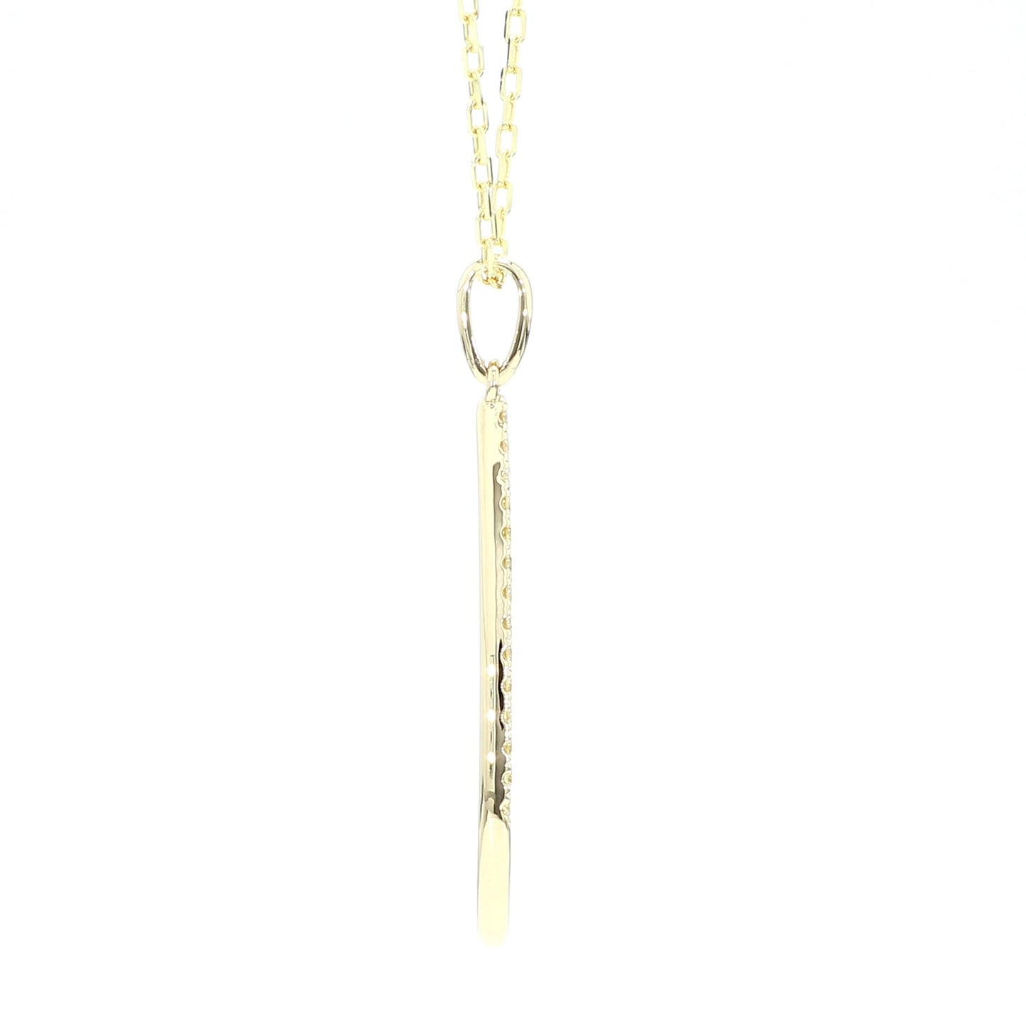 Natural Yellow Round Diamond .28 Carat TW Gold Drop Pendant