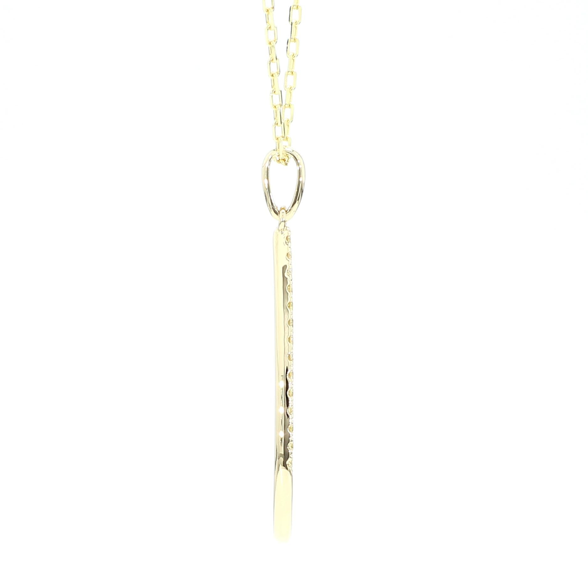 Natural Yellow Round Diamond .28 Carat TW Gold Drop Pendant