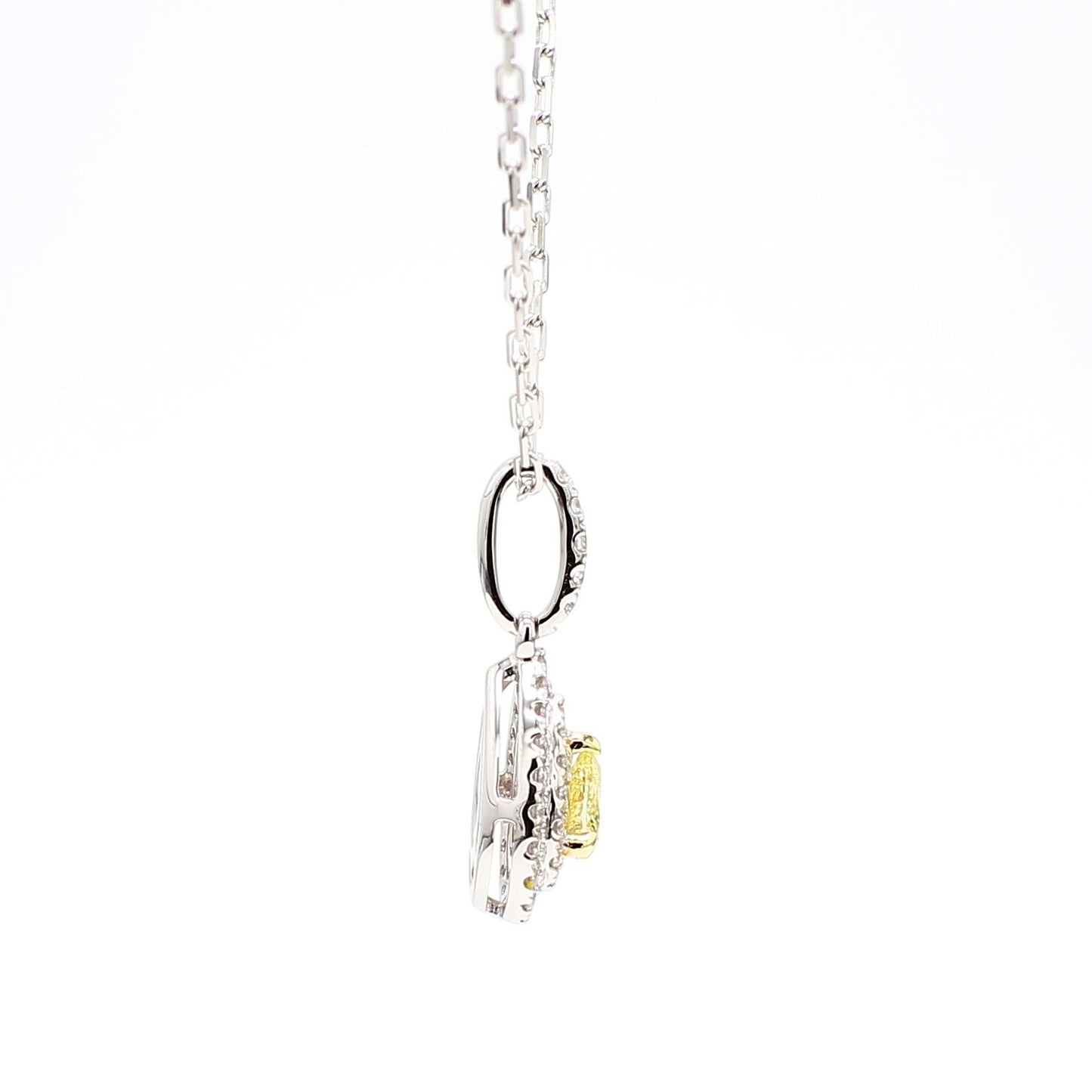 Natural Yellow Pear Diamond 0.43 Carat TW Gold Drop Pendant