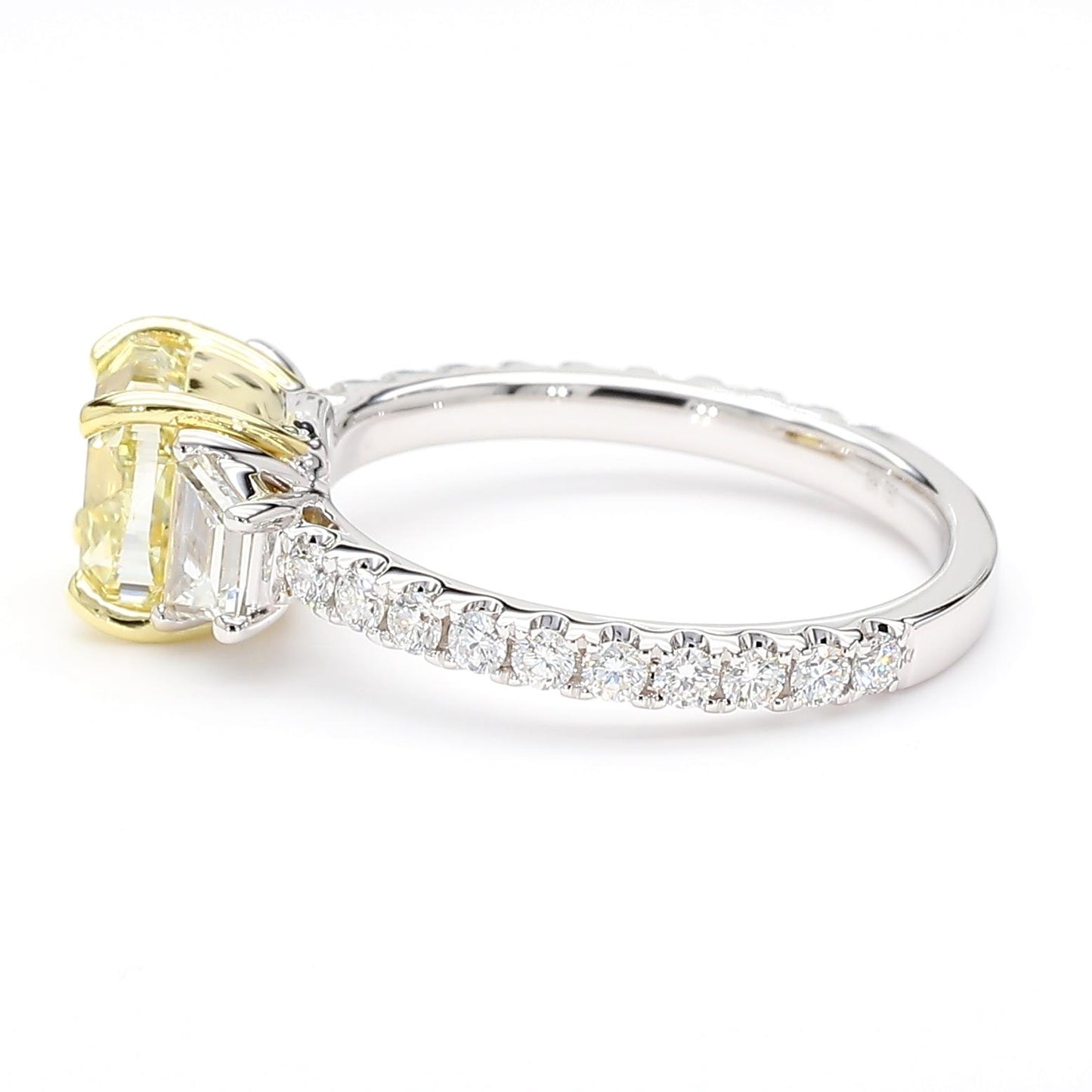 GIA Certified Natural Yellow Cushion Diamond 2.91 Carat TW Gold Cocktail Ring