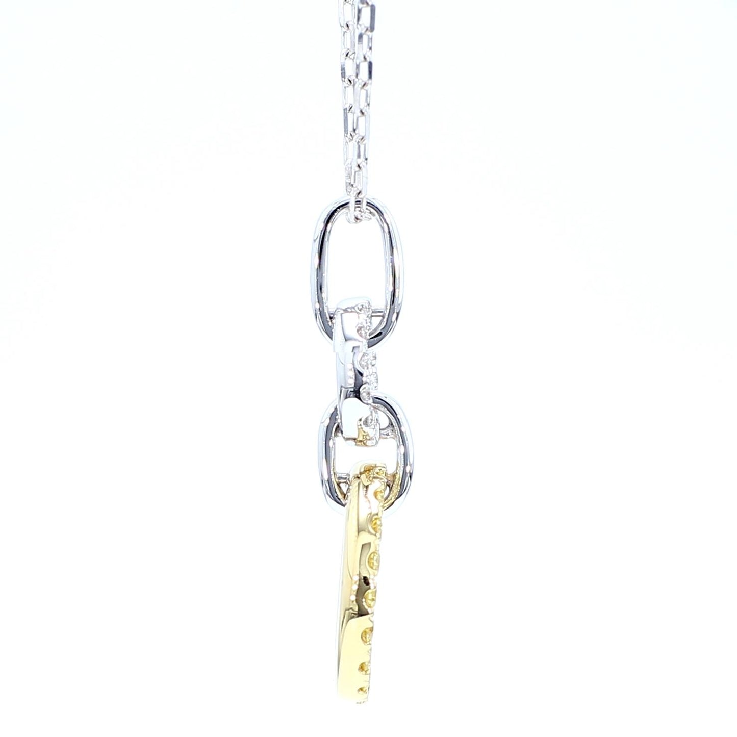 Natural Yellow Round Diamond .33 Carat TW Gold Drop Pendant