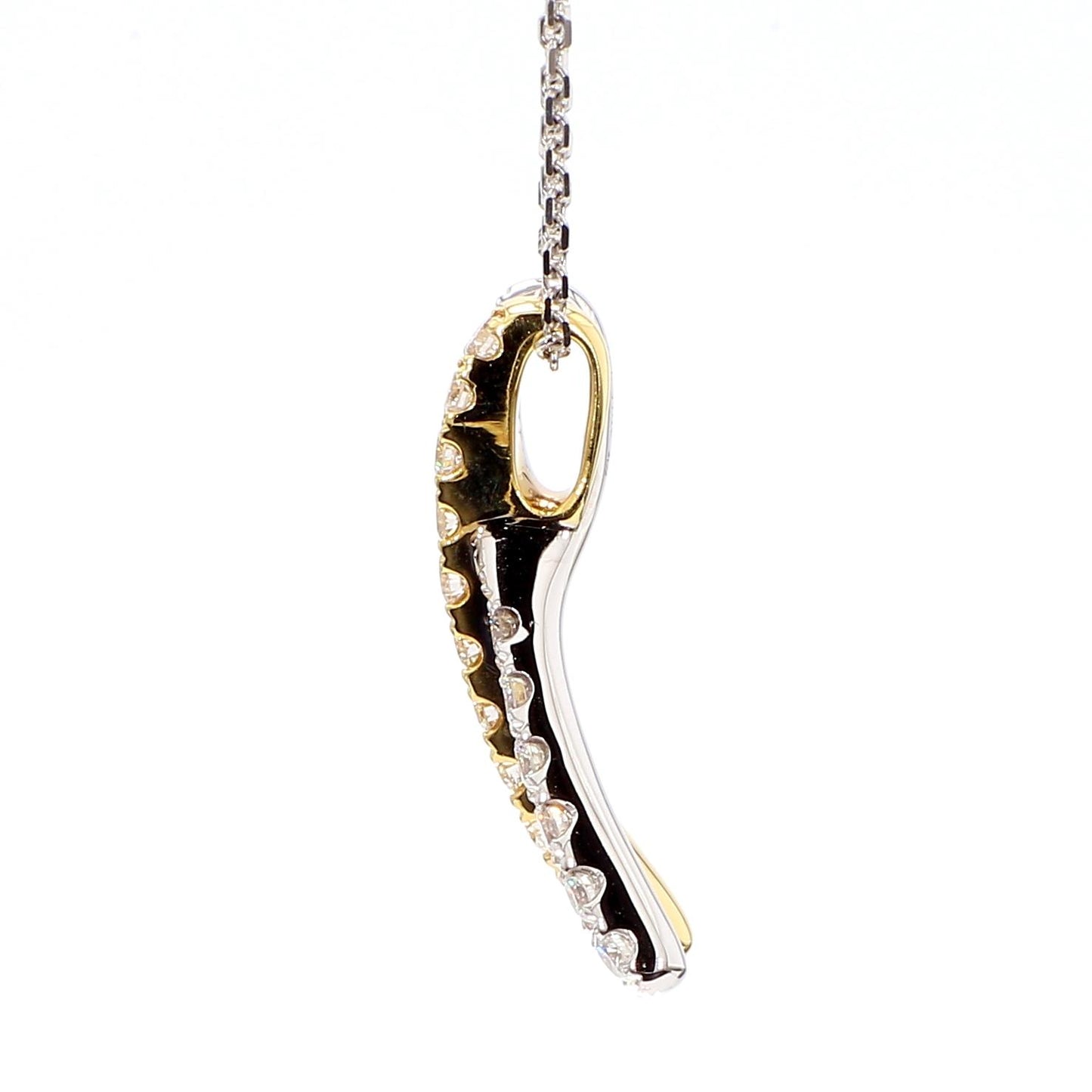 Natural White Round Diamond 0.55 Carat TW White Gold Drop Pendant