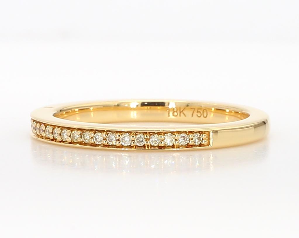 Natural Yellow Round Diamond .16 Carat TW Yellow Gold Eternity Band