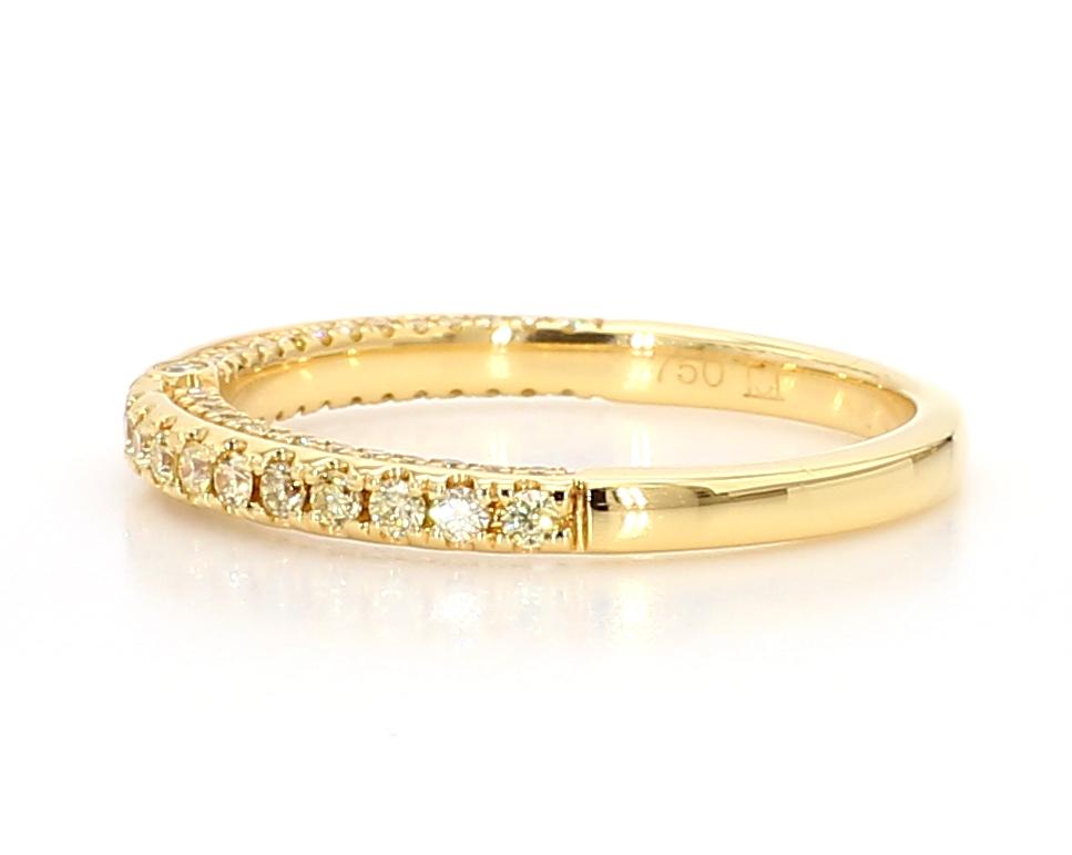 Natural Yellow Round Diamond .39 Carat TW Yellow Gold Wedding Band
