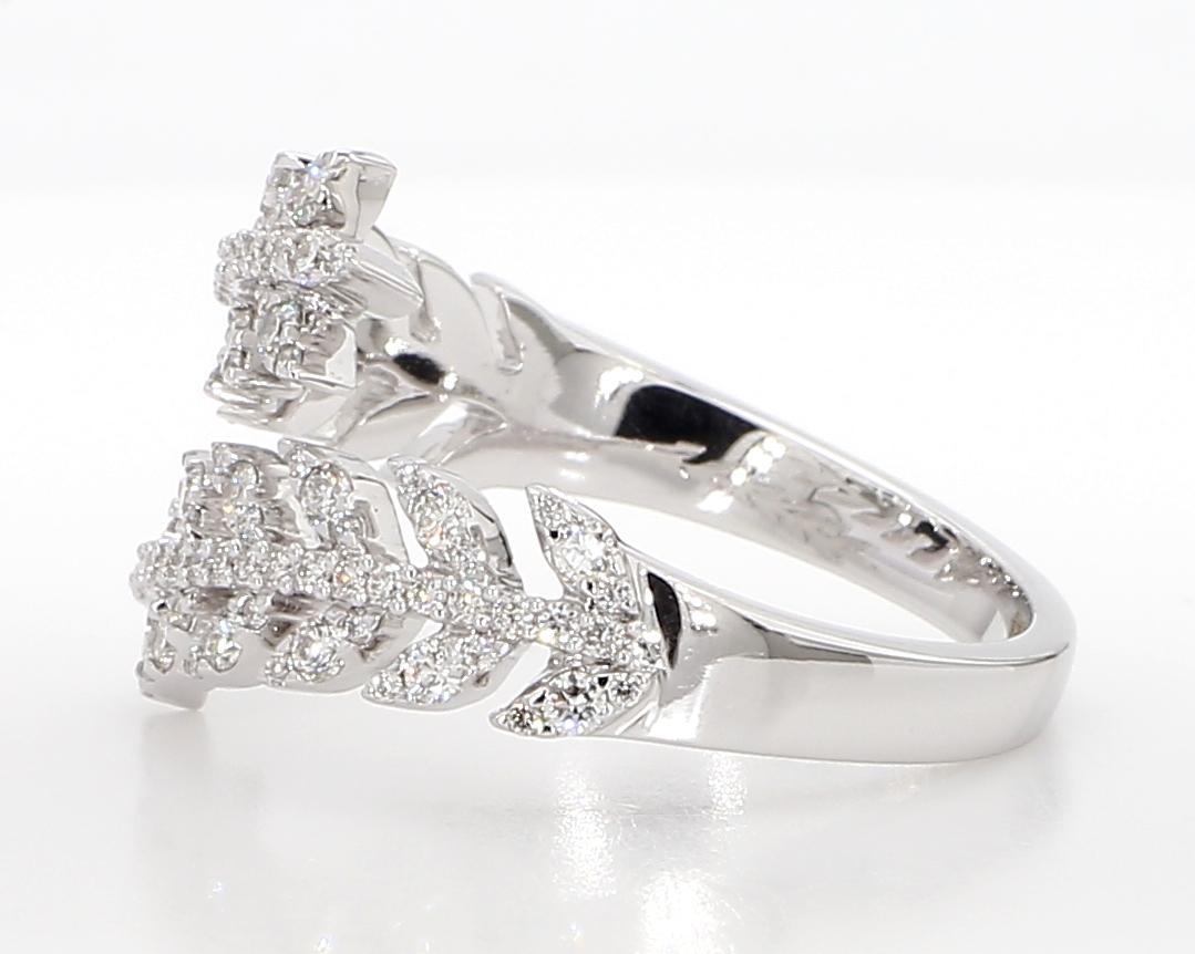 Natural White Round Diamond 0.61 Carat TW Gold Ring
