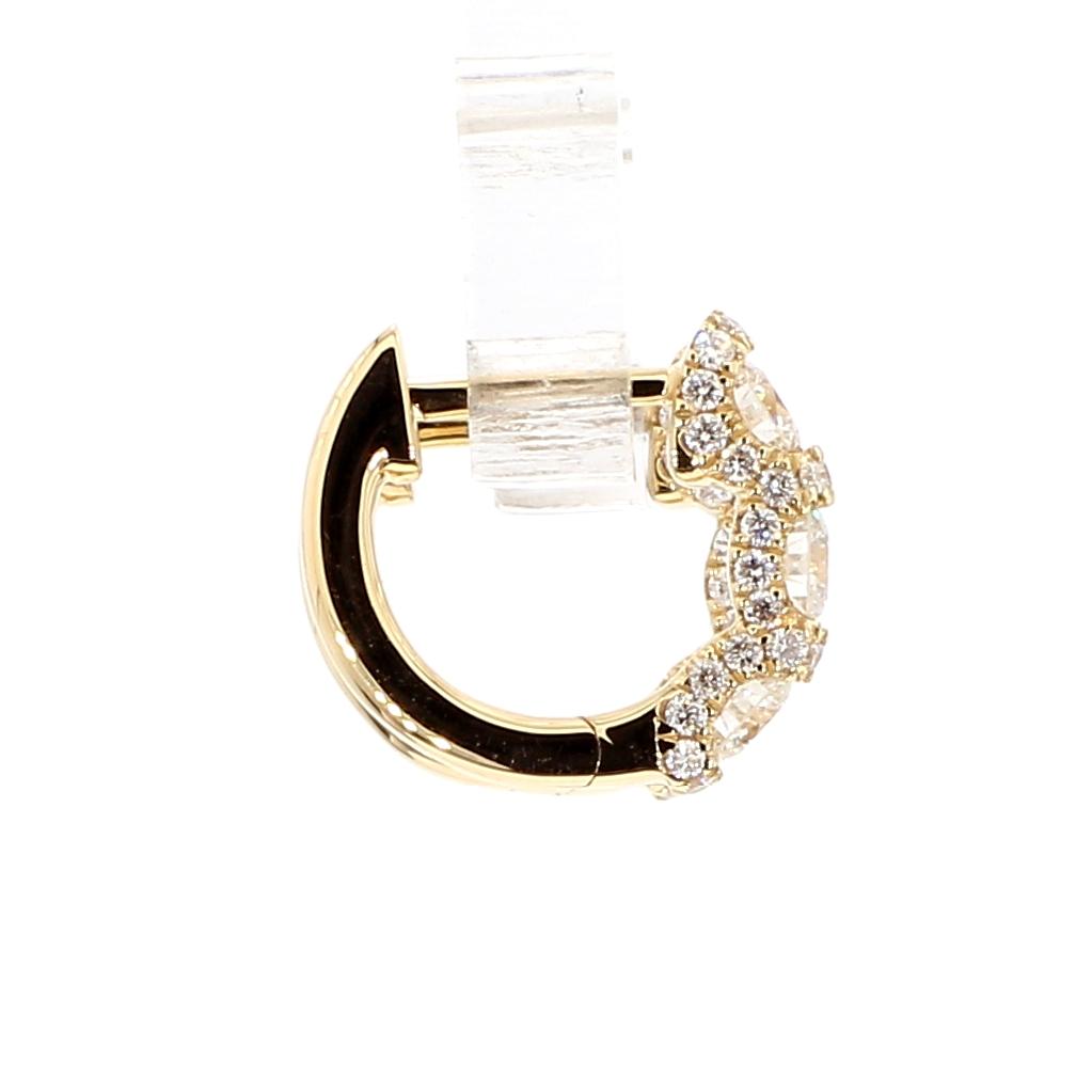 Natural White Round Diamond 0.85 Carat TW Gold Earrings