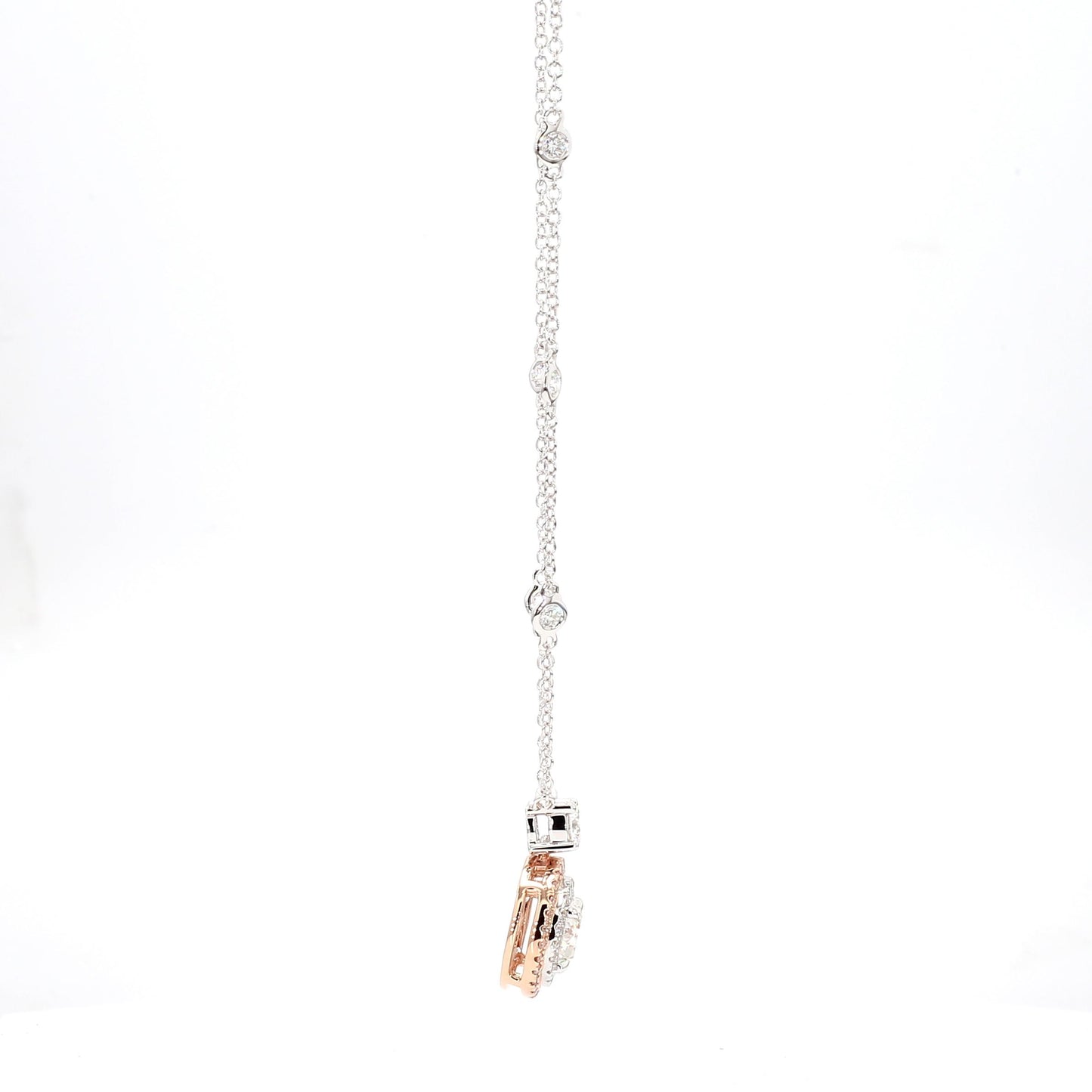 GIA Certified Natural White Round Diamond 1.81 Carat TW Gold Necklace