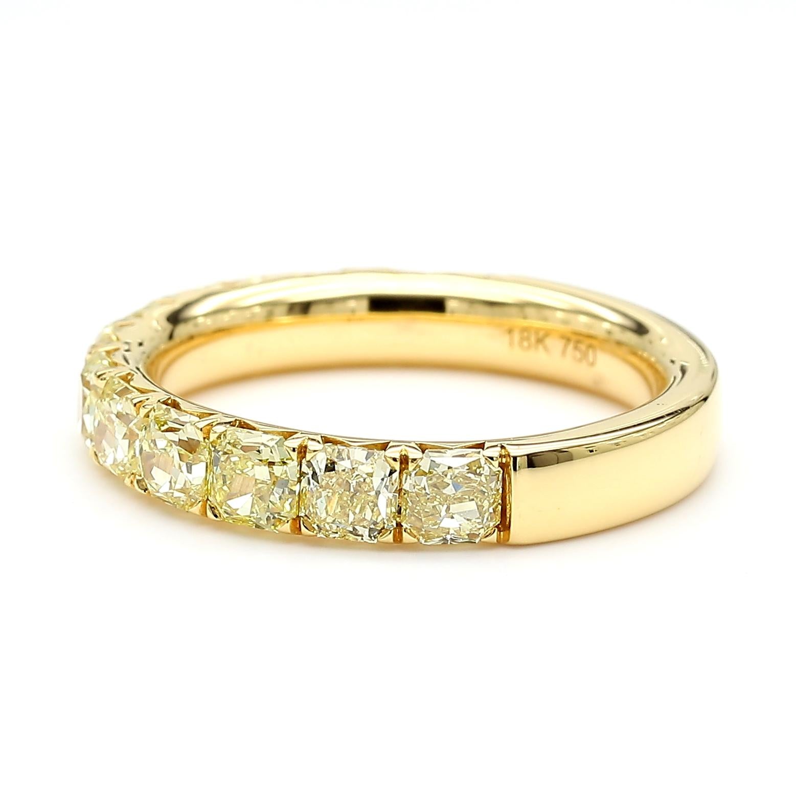 Natural Radiant Diamond 2.21 Carat TW Wedding Band