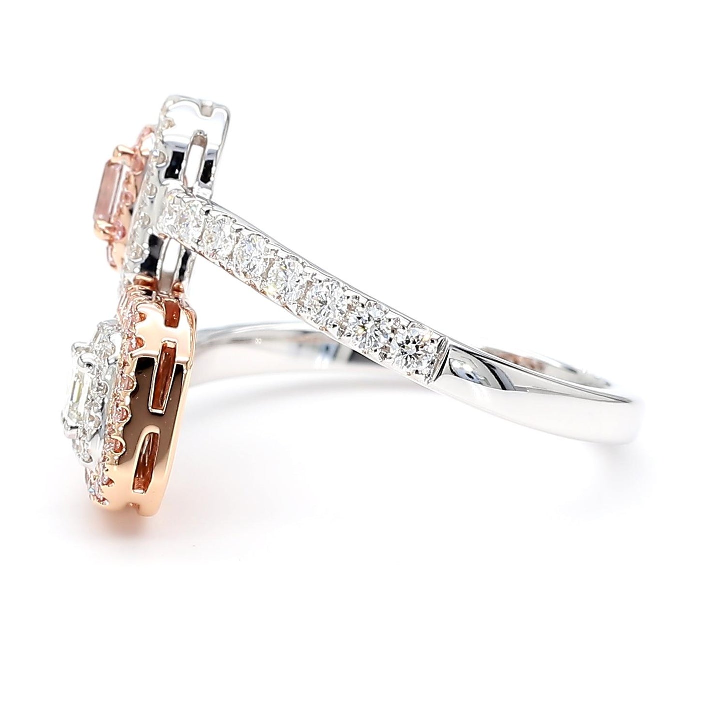 GIA Certified Natural Fancy Brown-Pink Asscher Diamond 1.10 Carat TW Gold Ring