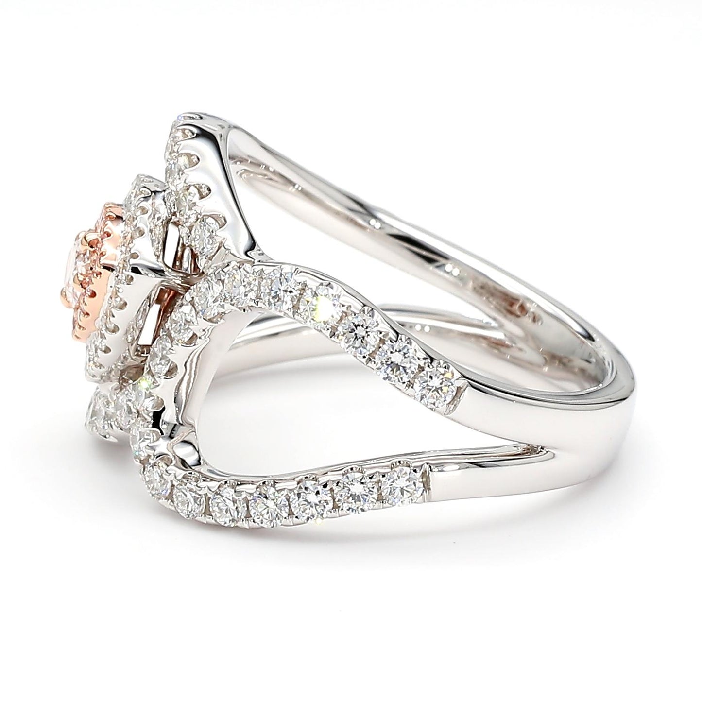 GIA Certified Natural Light Pinkish Brown Pear Diamond 1.25 Carat TW Gold Ring