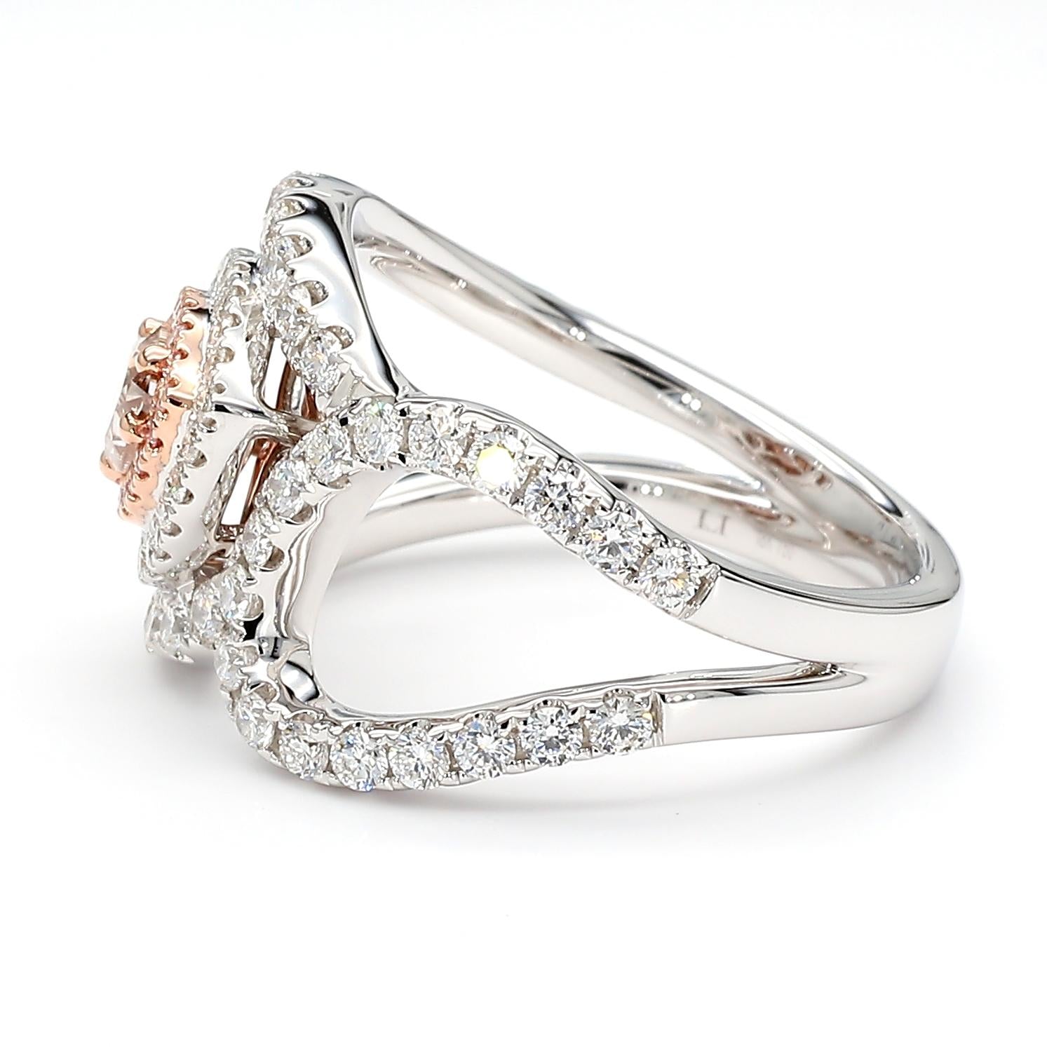 GIA Certified Natural Fancy Brown Pear Diamond 1.47 Carat TW Gold Ring