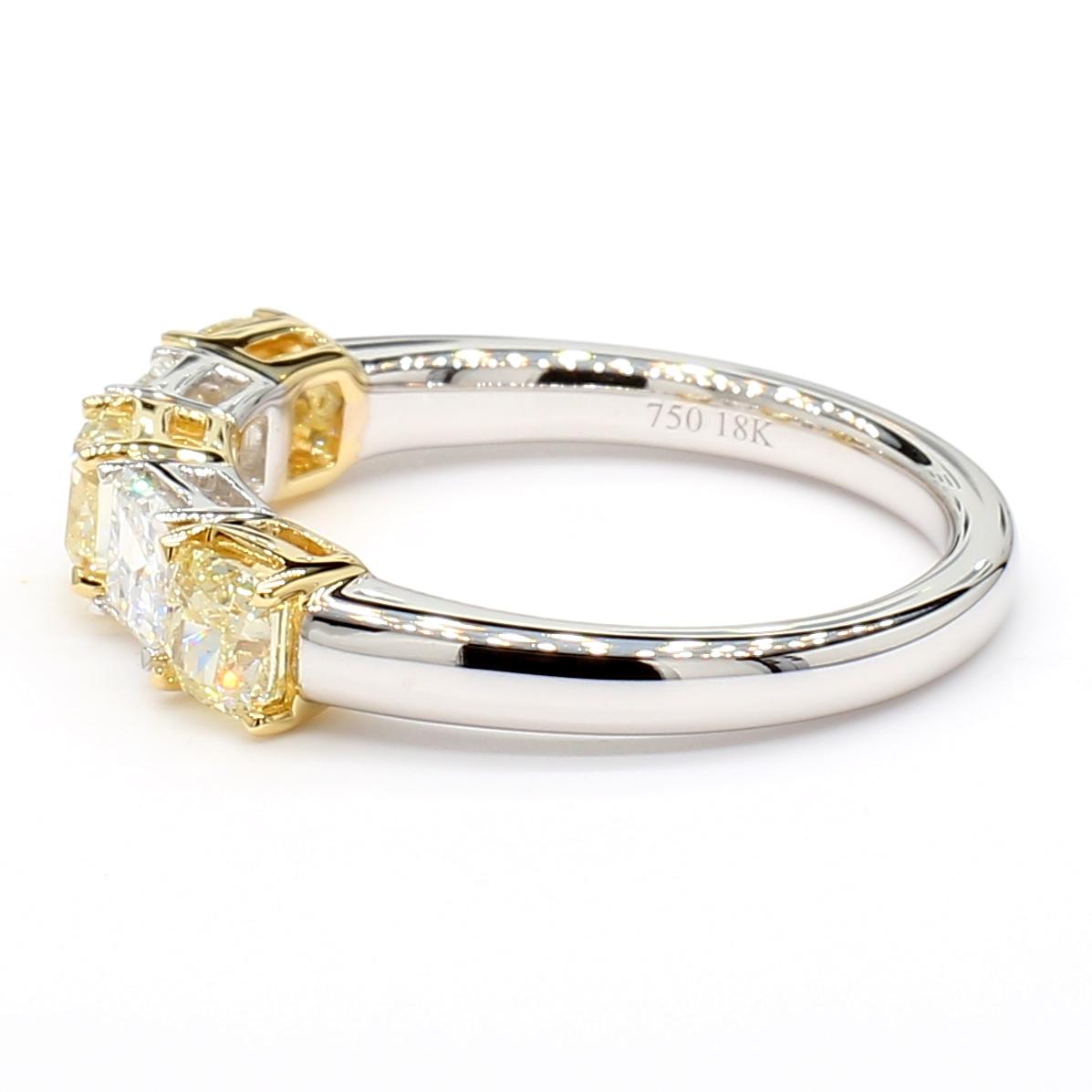 Natural Yellow Cushion Diamond 1.04 Carat TW Gold Cocktail Band