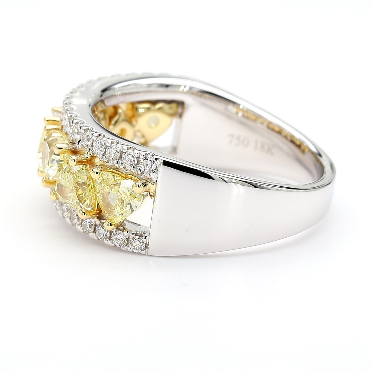 Natural Yellow Heart Diamond 2.01 Carat TW Gold Cocktail Ring