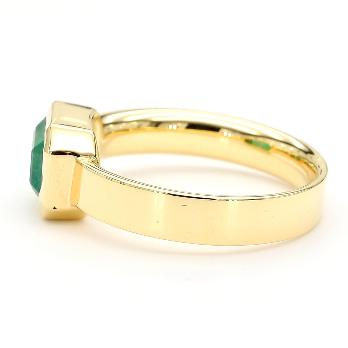 Natural Emerald 1.41 Carat TW Yellow Gold Cocktail Ring