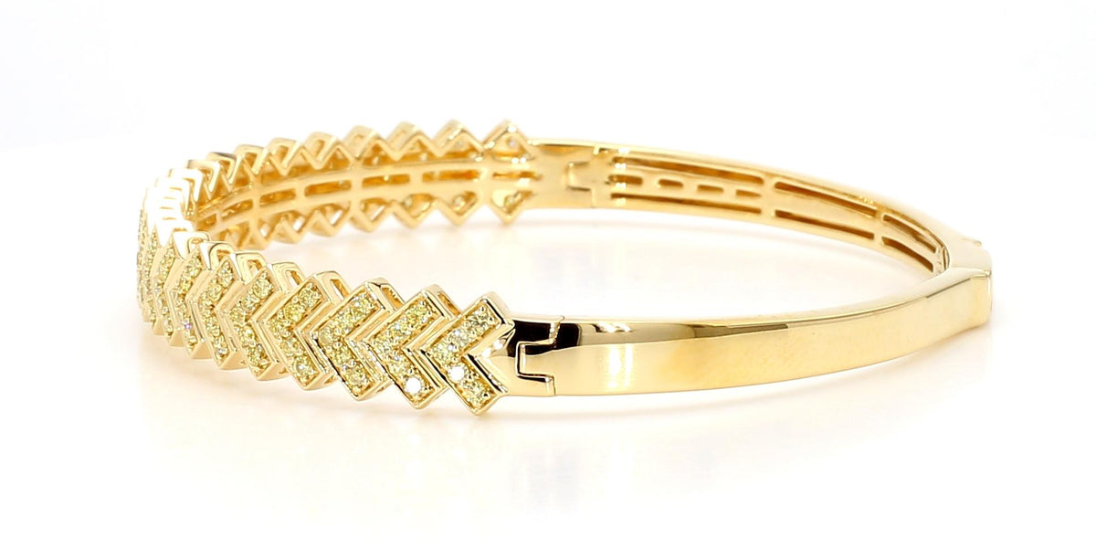 Natural Yellow Round Diamond 1.01 Carat TW Gold Bracelet