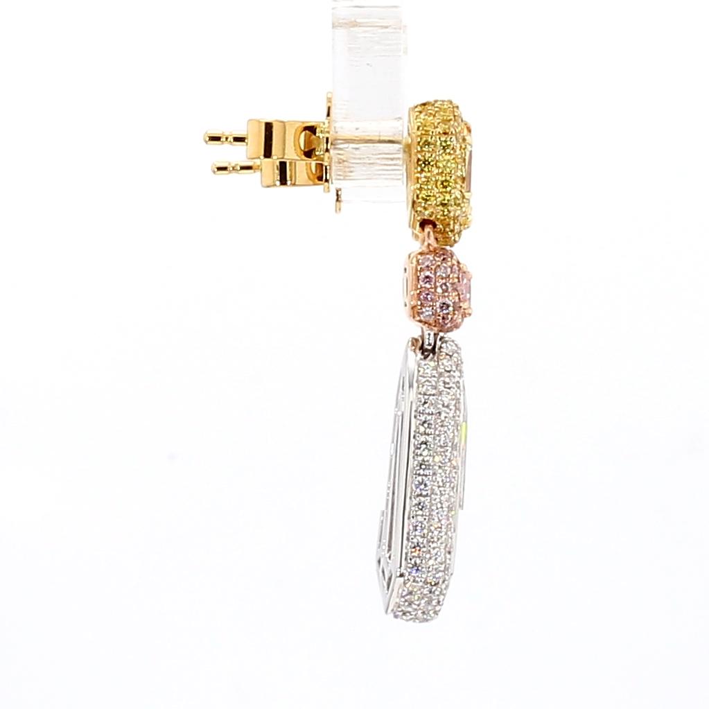GIA Certified Natural White Kite Diamond 2.95 Carat TW Earrings